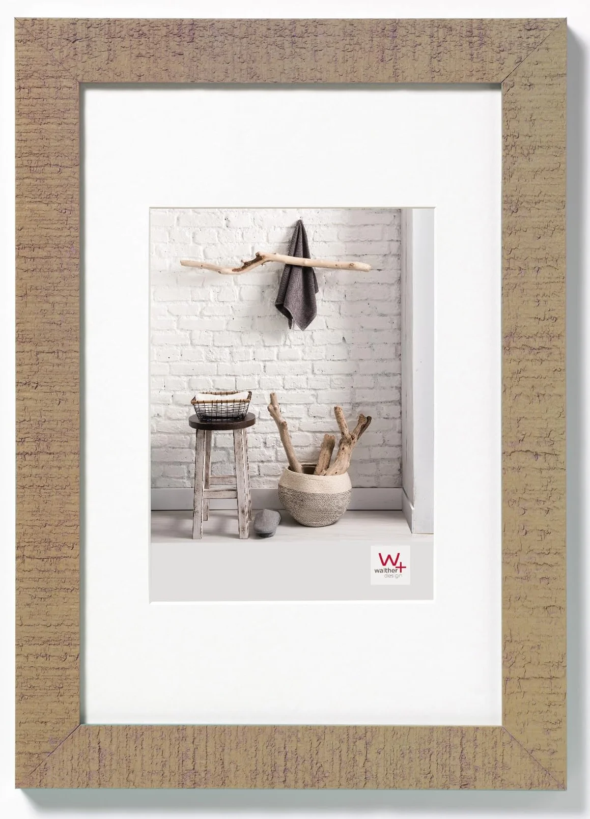 walther design Ramka na zdjęcia beżowa 60 x 80 cm z passe-partout, Rama drewniana Home HO080C