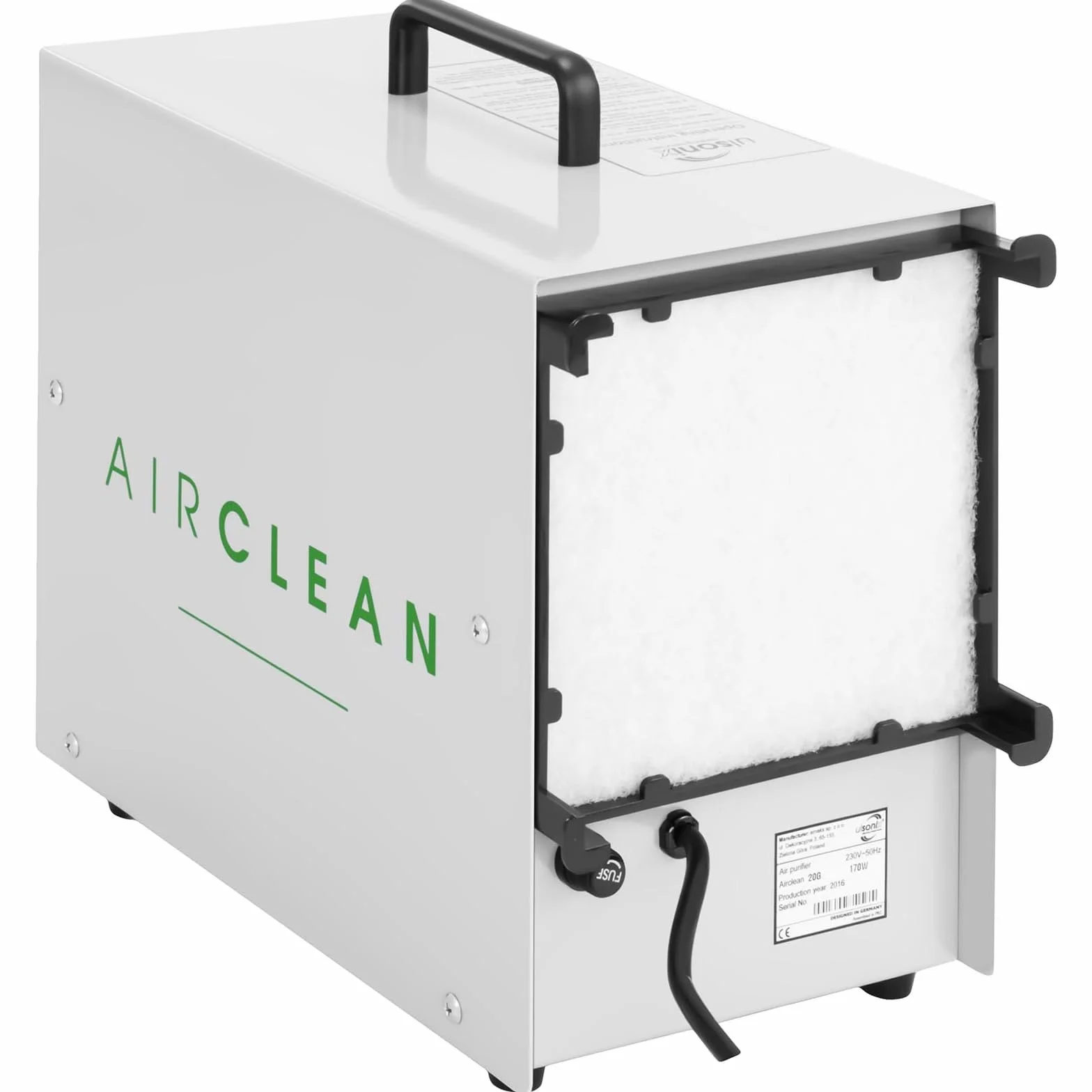 AIRCLEAN 20G Przemysłowy generator ozonu (20.000 mg na godzinę, 170 W, timer, pilot w zestawie) Biały
