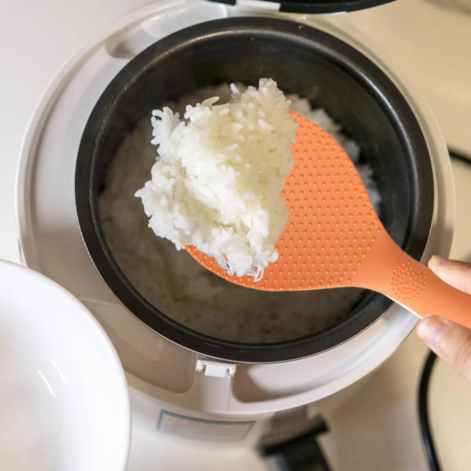 Łopatka do ryżu stojąca, łyżka do ryżu, łyżka | paleta do mycia w zmywarce do kuchni, ergonomiczna łyżka do gotowania, do jadalni, restauracji