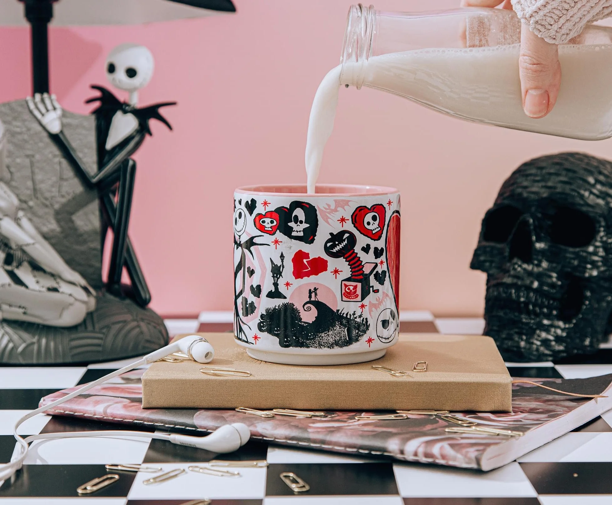 Silver Buffalo Disney 'The Nightmare Before Christmas' walentynki miasto kubek ceramiczny do układania w stos