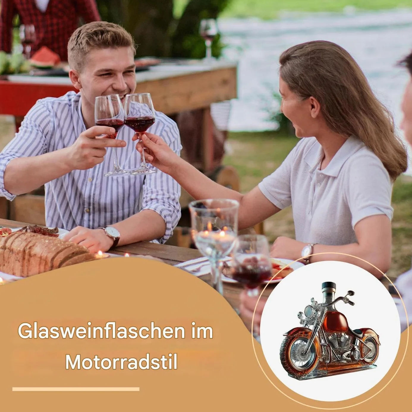 Motocyklowa karafka do whisky, szklana karafka do wina, oryginalna butelka na napoje, dla mężczyzn, tatusiów, miłośników motocykli, domu, kuchni, whisky, wódki, alkoholi, świąt