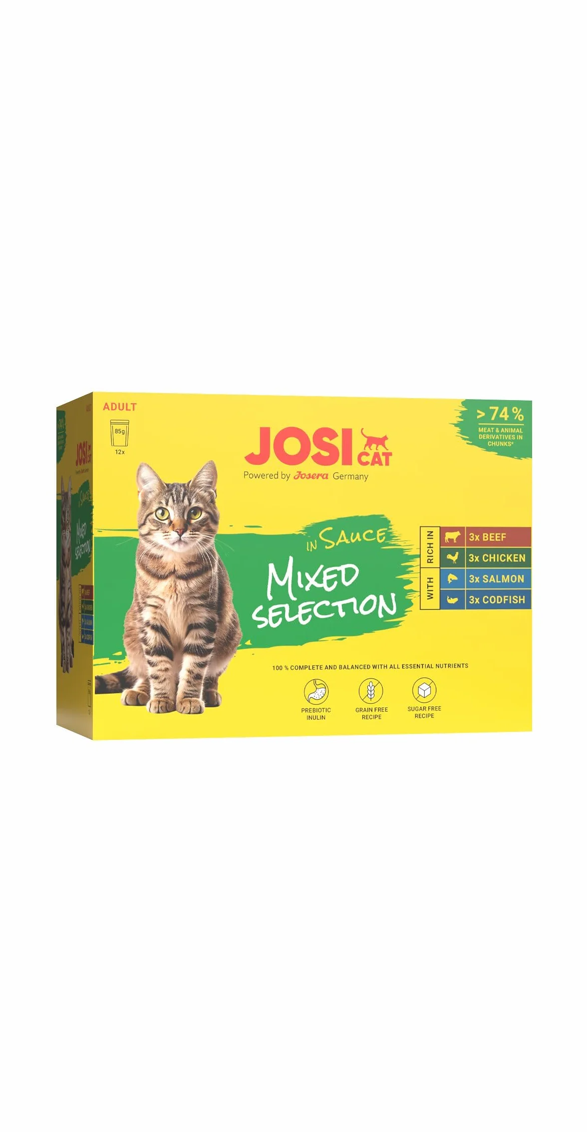 JosiCat Multipack Mixed Selection in Sauce 12 x 85 g Mokra Karma dla Dorosłych Kotów
