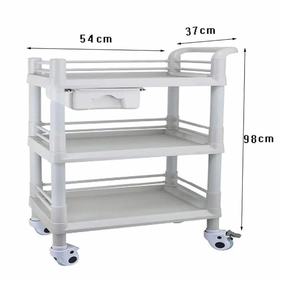 Ruchomy Wózek Ręczny Wózek Do Przechowywania W Kuchni Wózek Kosmetyczny Z Szufladą, Mobilny Salon Fryzjerski Rolling Cart Abs/Beige/S-54X37X98Cm
