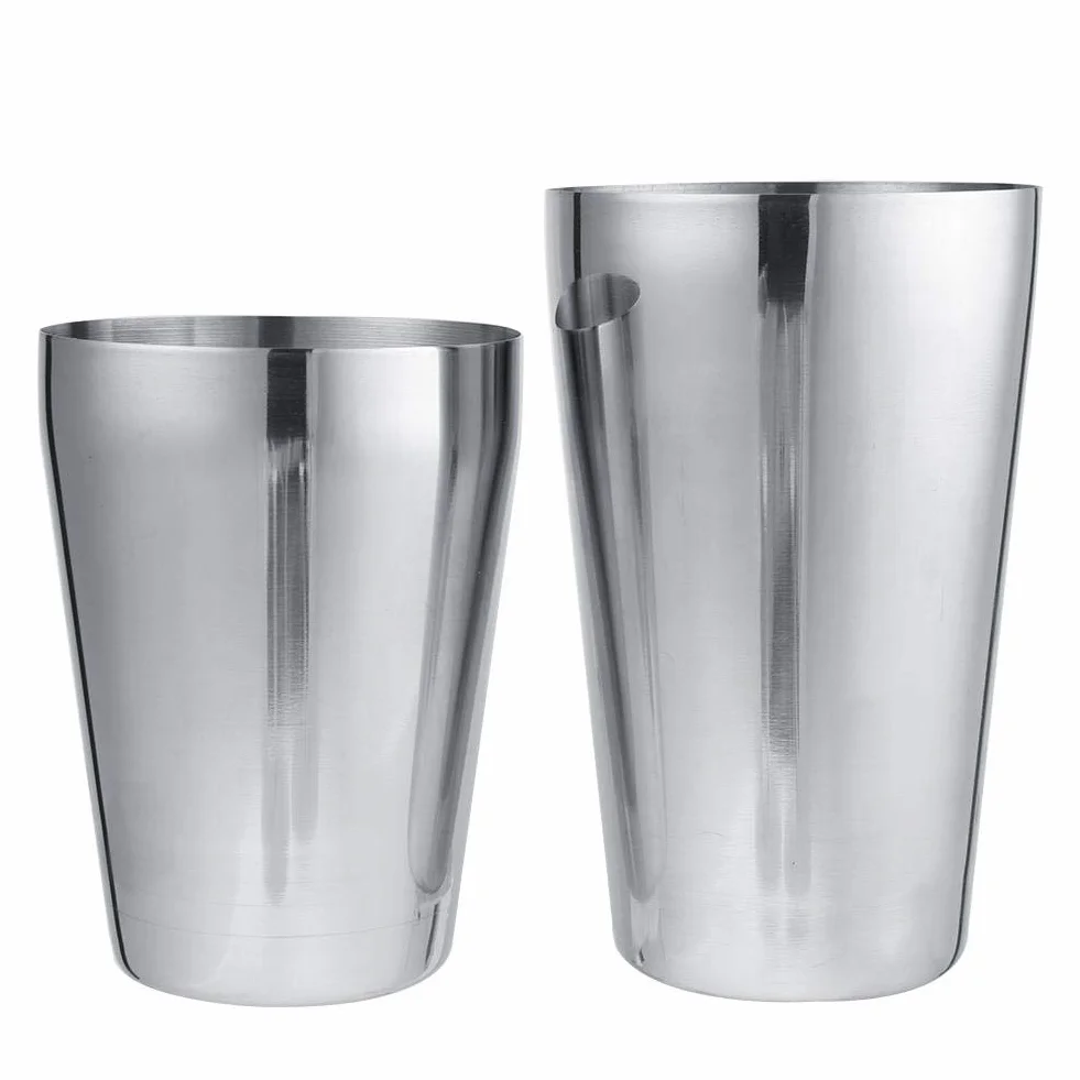 Boston Shaker Zestaw shakerów do koktajli ze stali nierdzewnej Profesjonalny zestaw do robienia koktajli barmańskich 2 sztuki Zestawy puszek do wytrząsania Boston (600/450 ml)