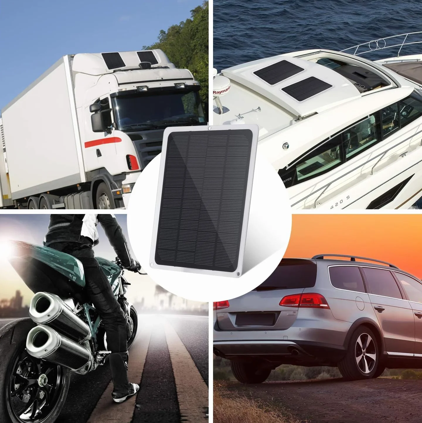 Przenośny zestaw do ładowania paneli słonecznych, ładowarka samochodowa 20 W, 12 V, ładowarka samochodowa z panelem słonecznym, ładowarka solarna z zapalniczką do samochodu, łodzi, kampera,