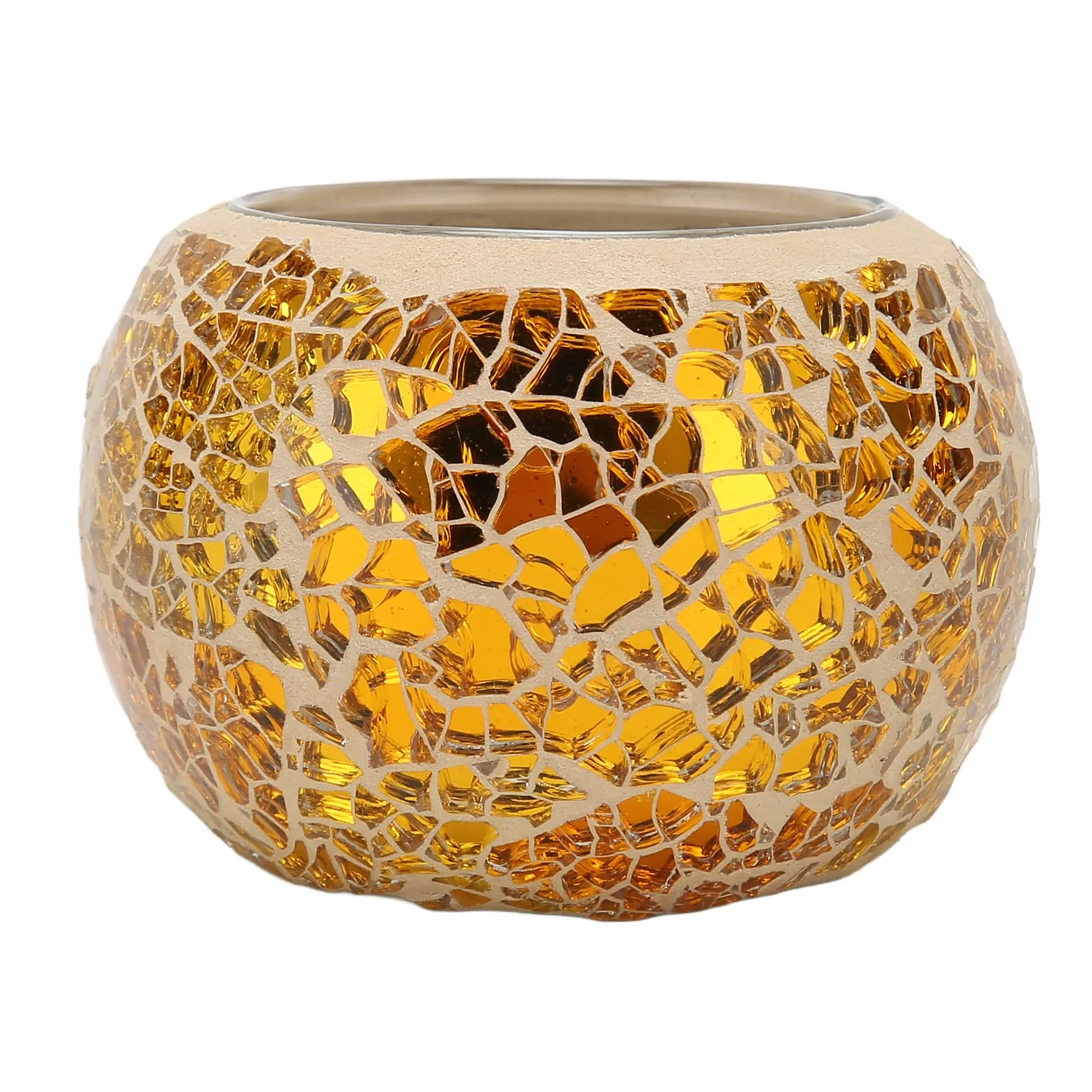TEALIGHT Candle Holder, Gold Candle Holders Mosaic Glass Tealeght Candle Holder, Aromaterape Party Dekoracyjny Uchwyt świecy, Miski do Doniczki, Uchwyty na Długopis Biurowy
