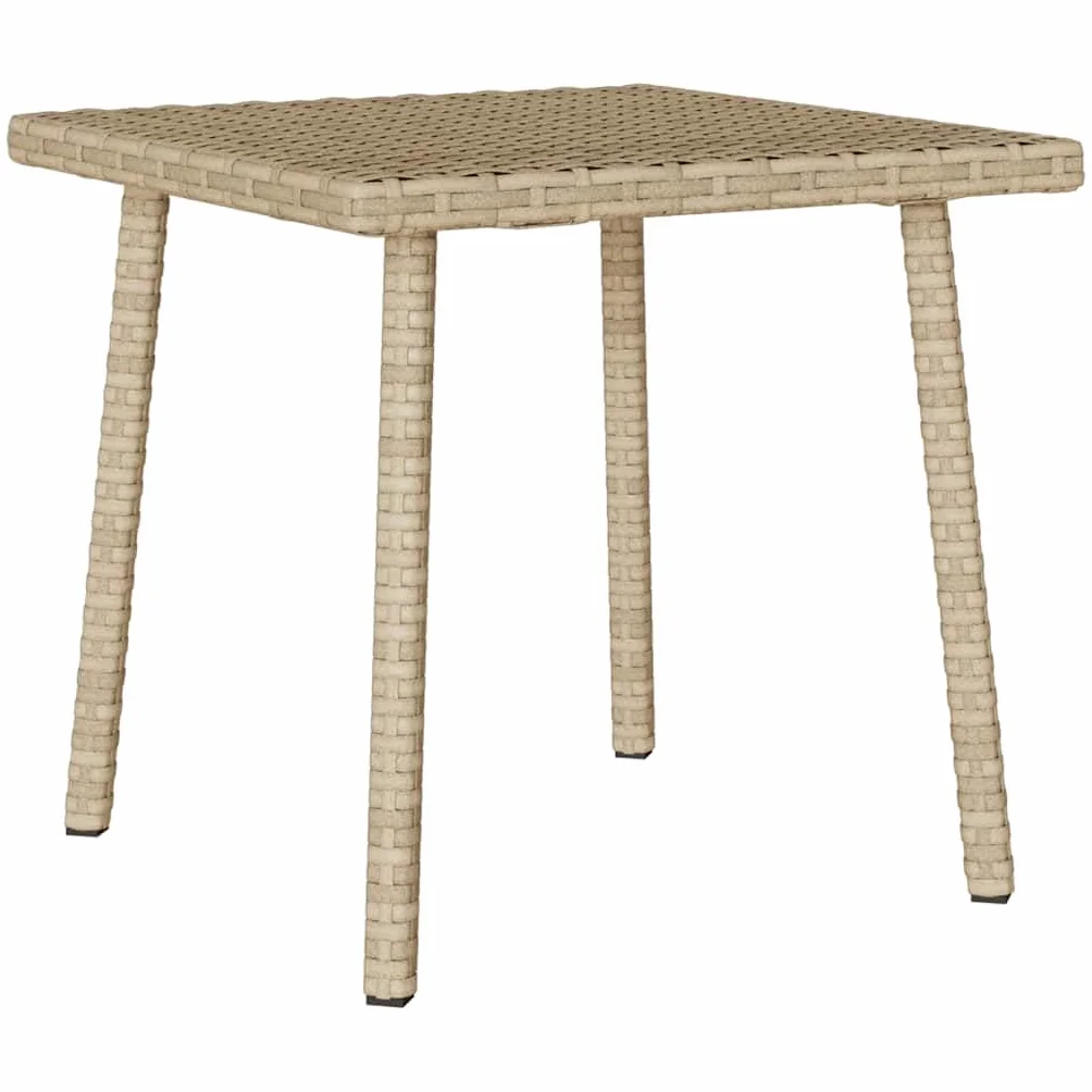 vidaXL Stolik kawowy ogrodowy prostokątny beżowy 40x40x37cm polirattan, stolik kawowy na zewnątrz, stolik kawowy na patio, beżowy stolik kawowy do ogrodu
