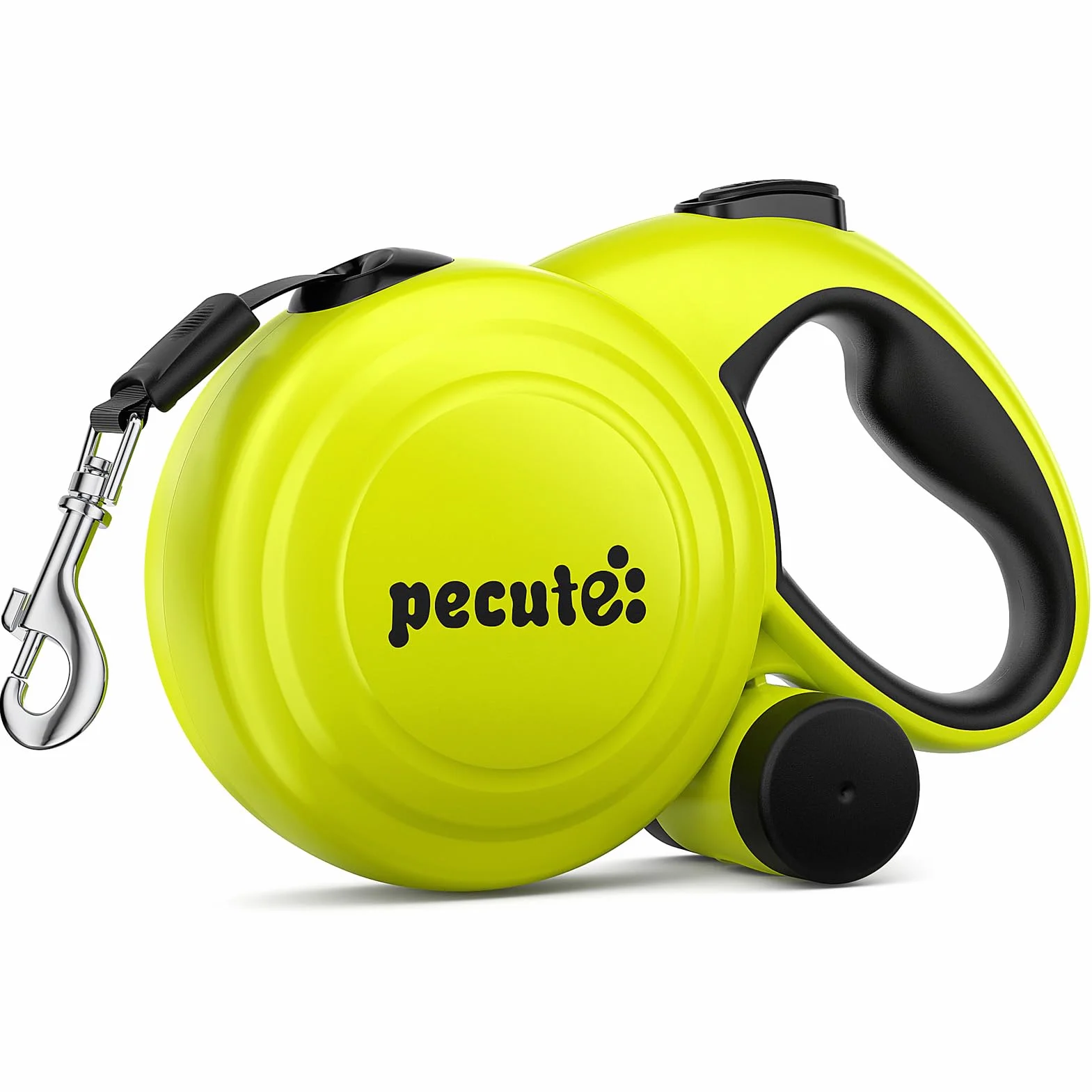 Pecute Wysuwana smycz dla psa, smycz Flexi 10 metrów z odblaskowymi szwami dla średnich i dużych psów, Trela Cao Extensivel z workiem na śmieci, do 50 kg