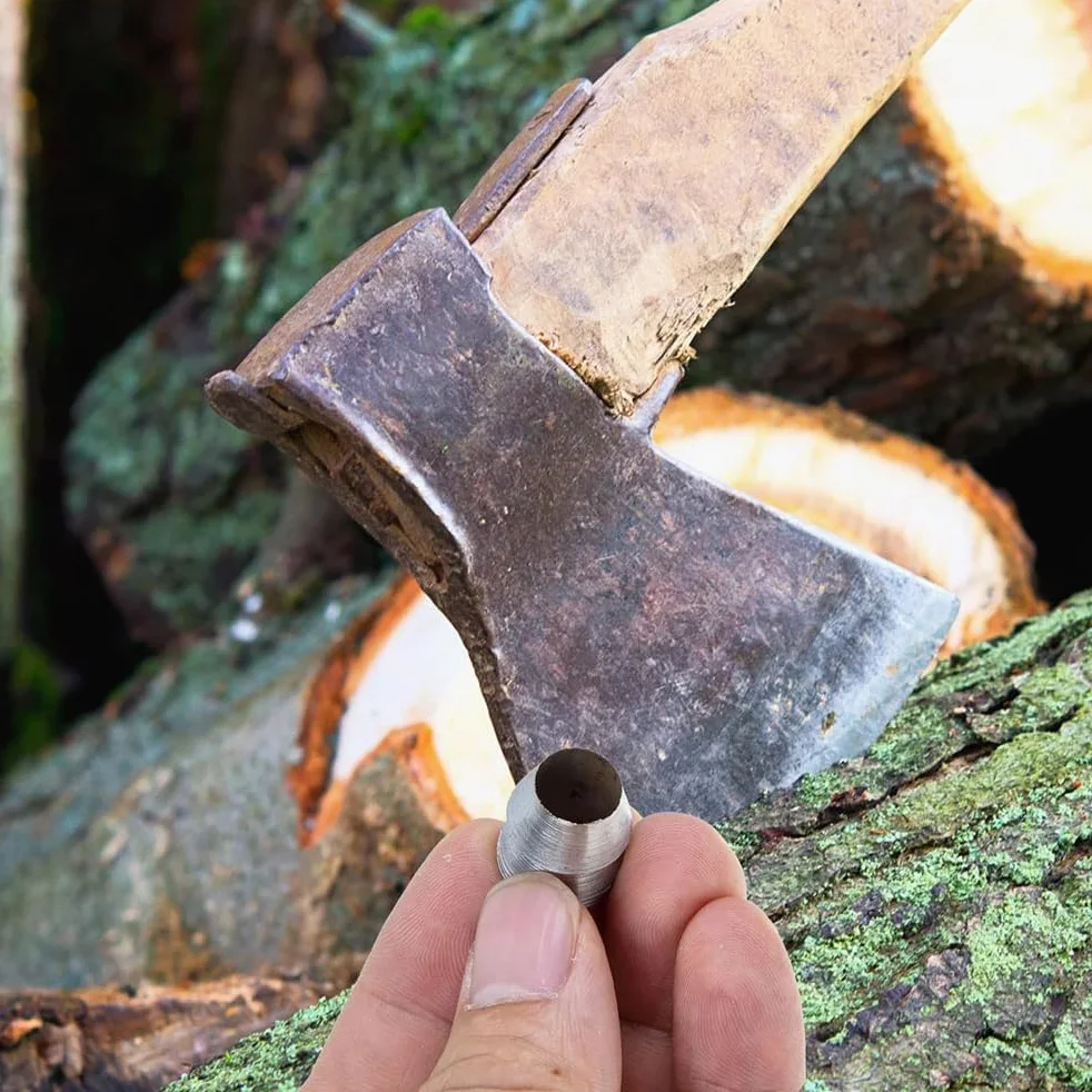 20 Sztuk Bezpieczeństwa Okrągły Uchwyt Kliny, Uchwyt Rozłupujący Klin Axe Ręczny Metalowy Klin Okrągły Stalowy Klin do Młotka do Siekiery(Średnica 10 mm / 0,39 cala)