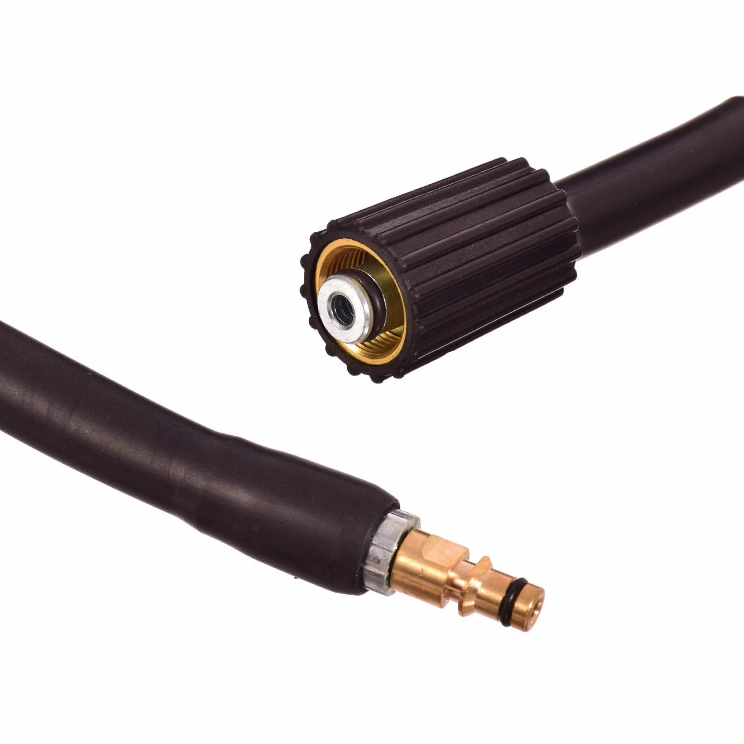 TC TECHNIC Wąż ciśnieniowy do myjek Karcher serii "K" z gwintem M22x1,5mm – Oplot nylonowy – Złącze Click Connect – Do wysokiego ciśnienia i temperatury – 10m