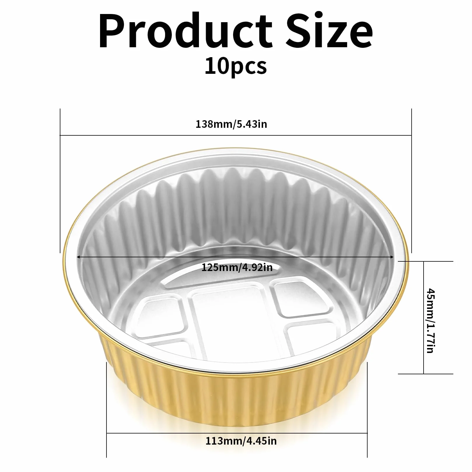 10 szt. aluminiowych misek do grilla, 520 ml, aluminiowe miski do grilla gazowego, akcesoria do grilla, blachy do pieczenia z folii aluminiowej, miski aluminiowe z pokrywką, do piekarnika