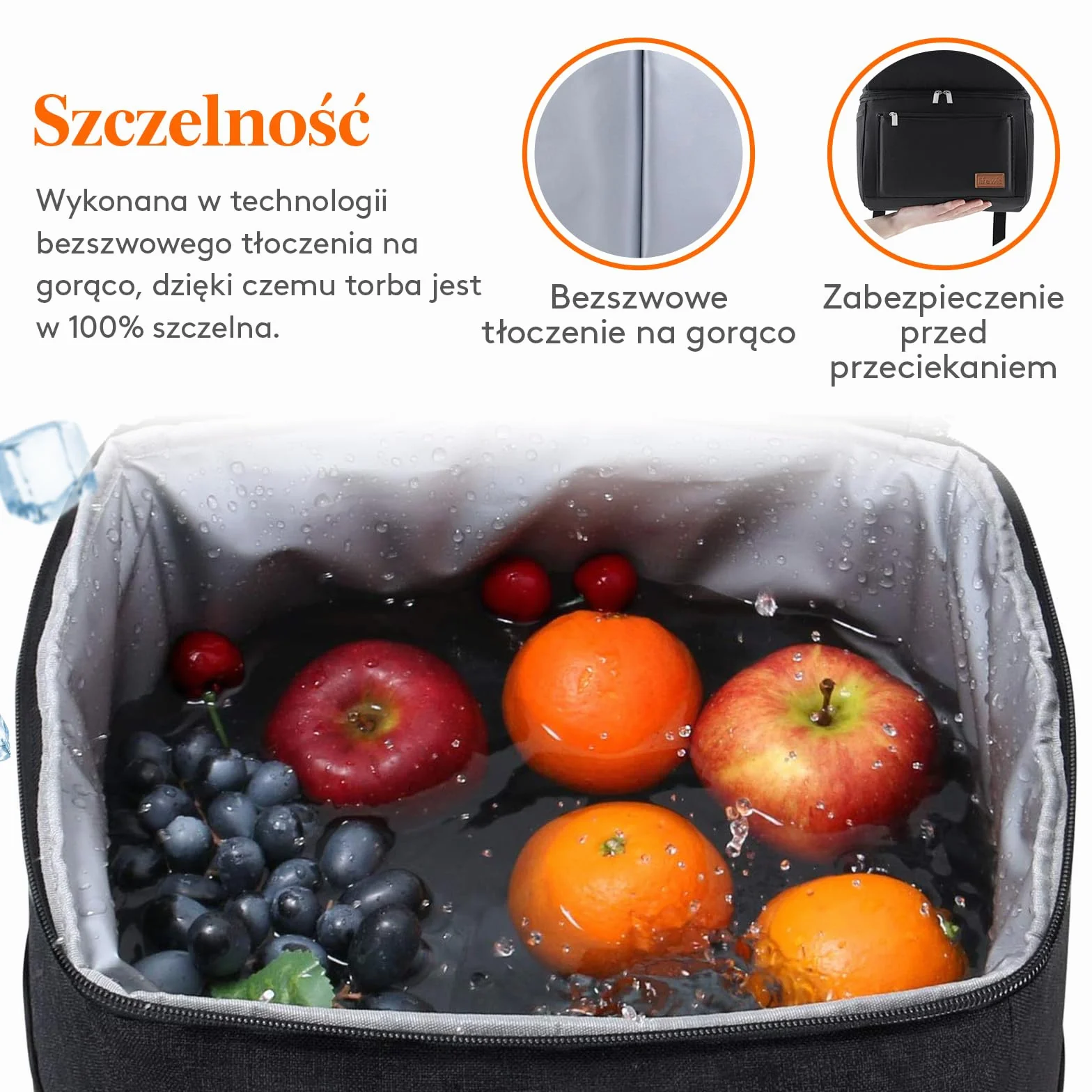Lifewit 21l 30-puszek Izolowana Torba Chłodząca Plecak Termiczny Torba Na Lunch, Torba Szczelna Podwójna Plecak chłodzący Na Żywność Dla Mężczyzn Kobiet Matek Na Lunch/piknik/zakupy/podróż,Czarny