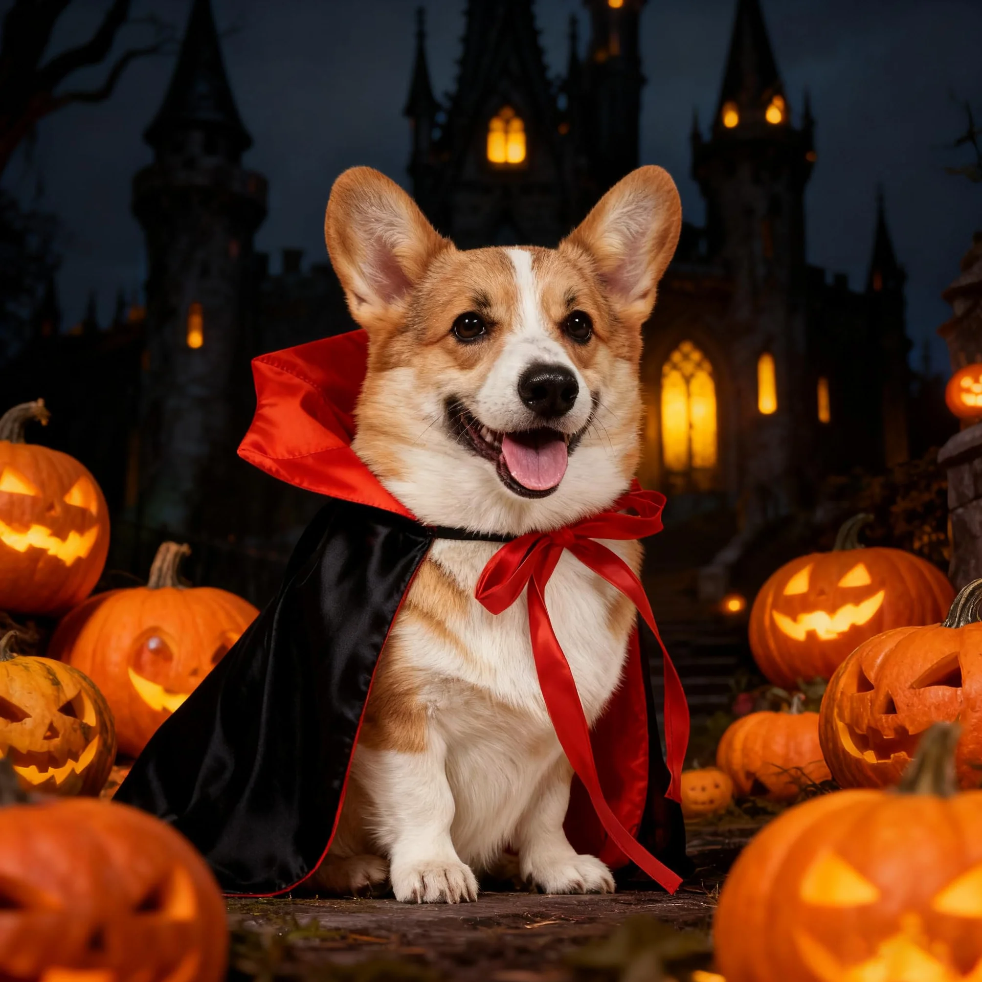 Kostium kota na Halloween, peleryna dla zwierząt z kapeluszem