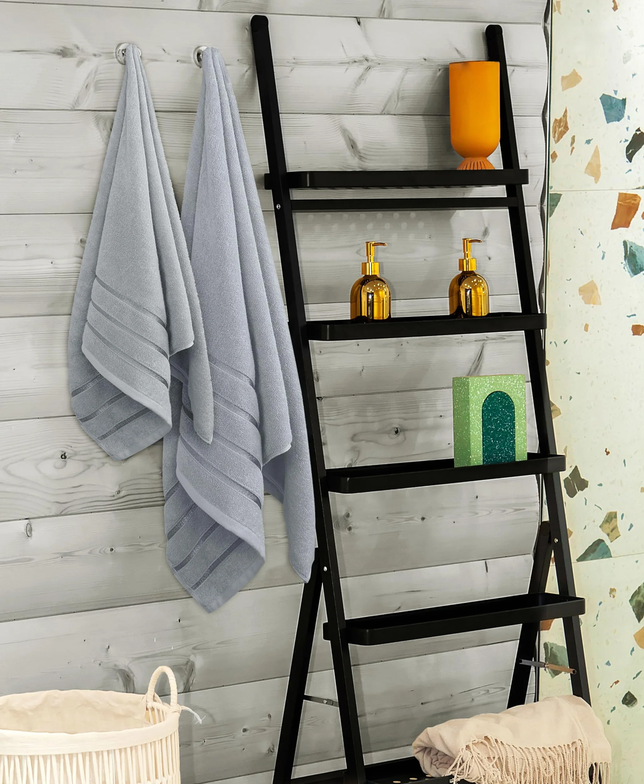 Utopia Towels Luksusowy zestaw 8 ręczników, 2 ręczniki kąpielowe, 2 ręczniki do rąk i 4 ściereczki, 97% bawełny Ring Spun, bardzo chłonne ręczniki (Chłodny szary)