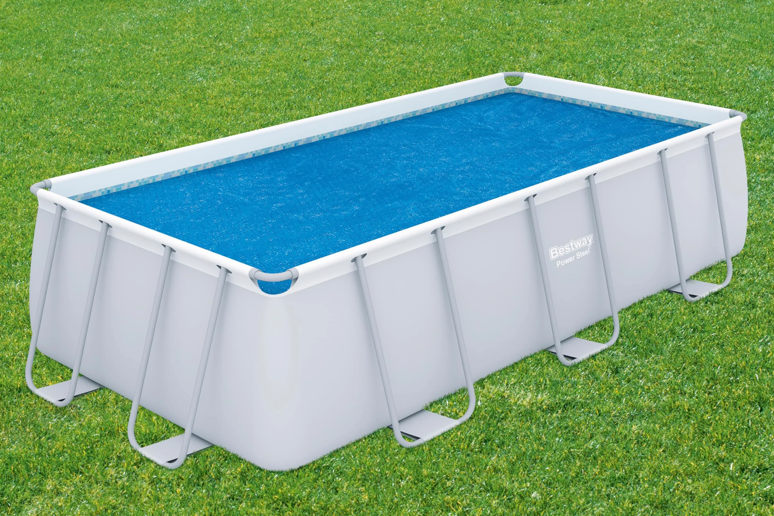 Bestway | Prostokątna osłona basenu solarnego do basenów naziemnych, 4,04 m x 4,12 m