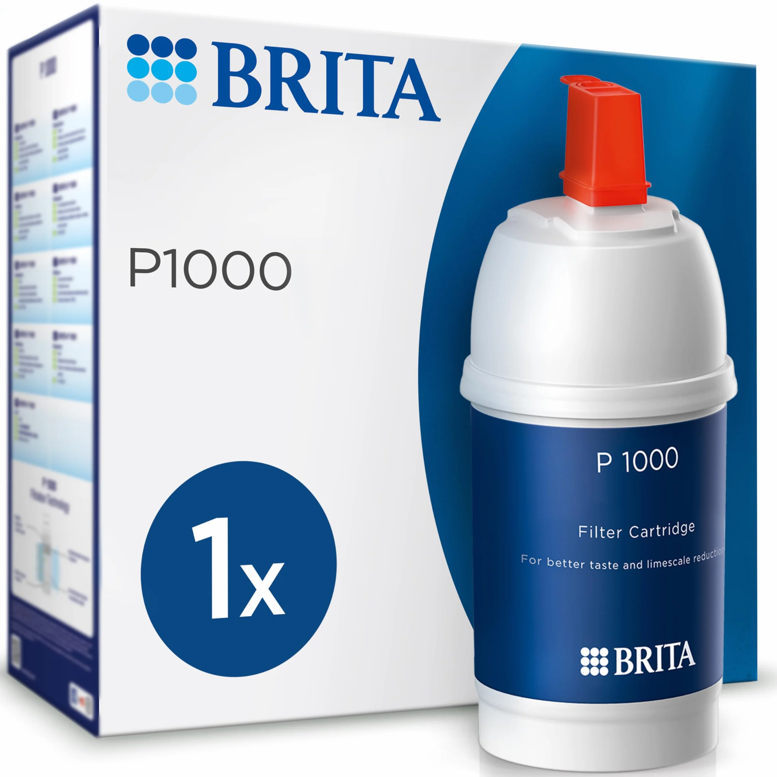 BRITA Podzlewowy filtr do wody P1000, redukcja kamienia, smaczna, czystsza woda bez chloru i zanieczyszczeń