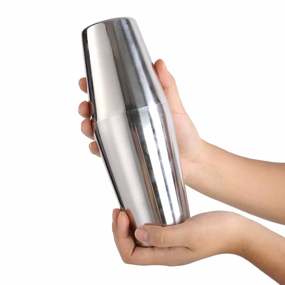 Boston Shaker Zestaw shakerów do koktajli ze stali nierdzewnej Profesjonalny zestaw do robienia koktajli barmańskich 2 sztuki Zestawy puszek do wytrząsania Boston (600/450 ml)
