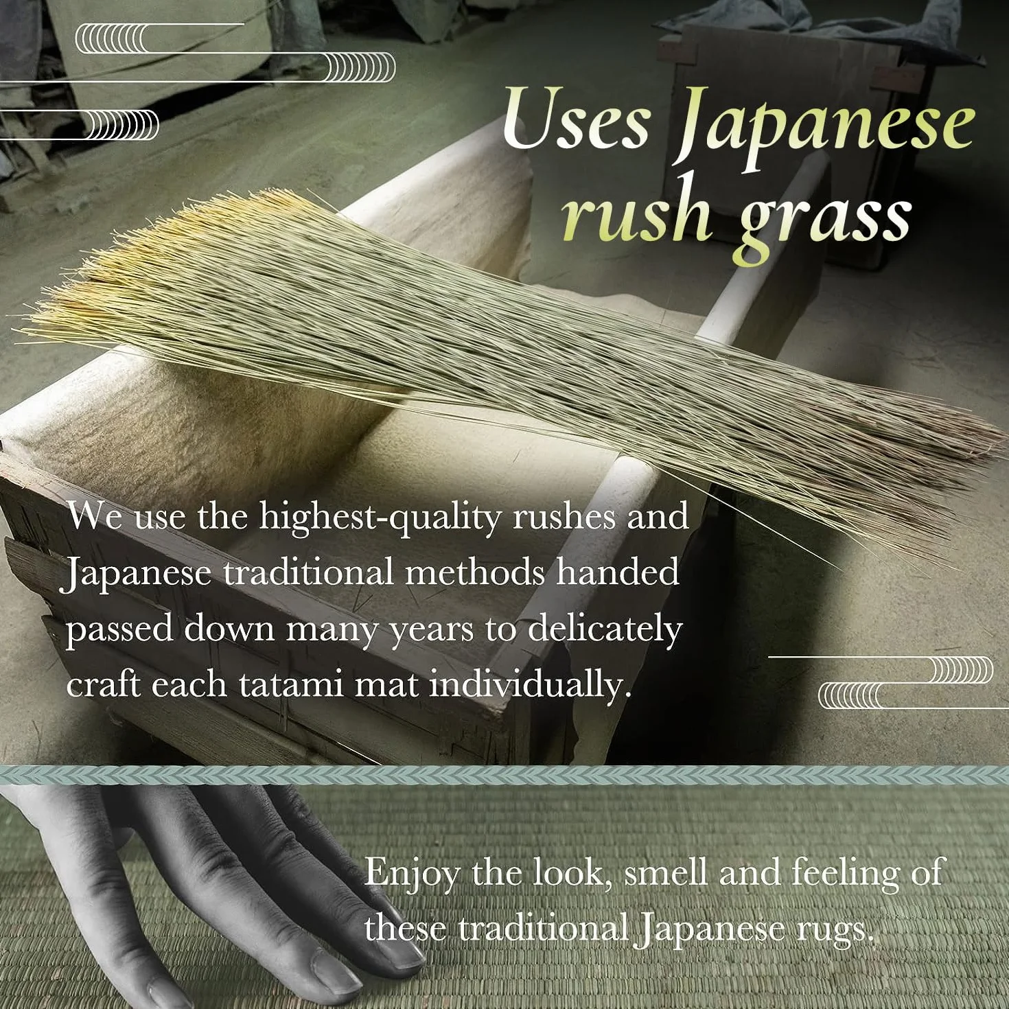 FULI Japoński tradycyjny materac tatami Igusa (Rush Trass), 140 cm x 210 cm podwójny długi. Wyprodukowano w Japonii