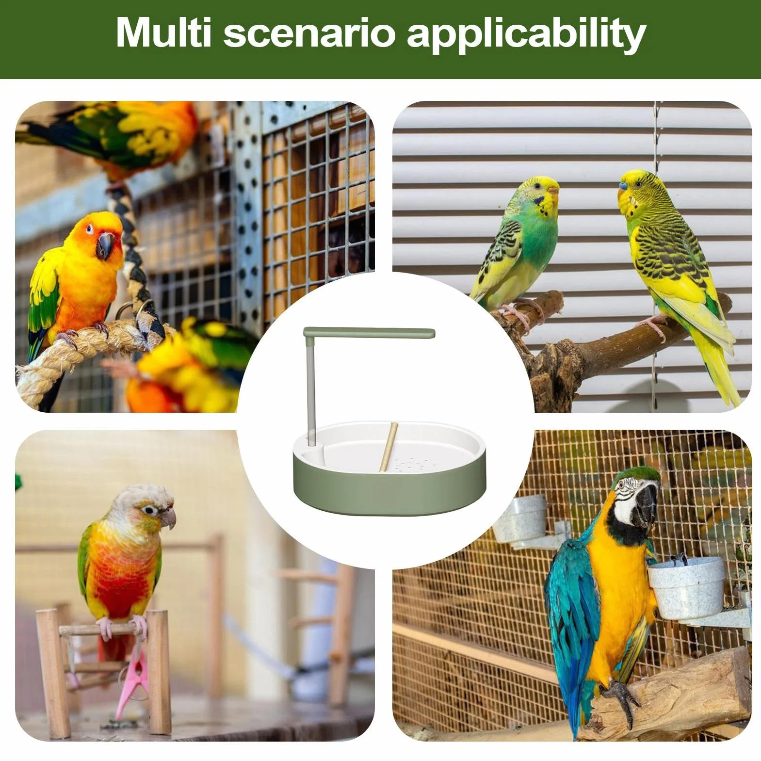 Parrot Bath Parakeet, fontanna dla ptaków, funkcja wody dla małych ptaków, kryty kockatiel zięby stacja do kąpieli z łatwym czyszczeniem i ochroną przed rozpryskami, basen dla zabawy