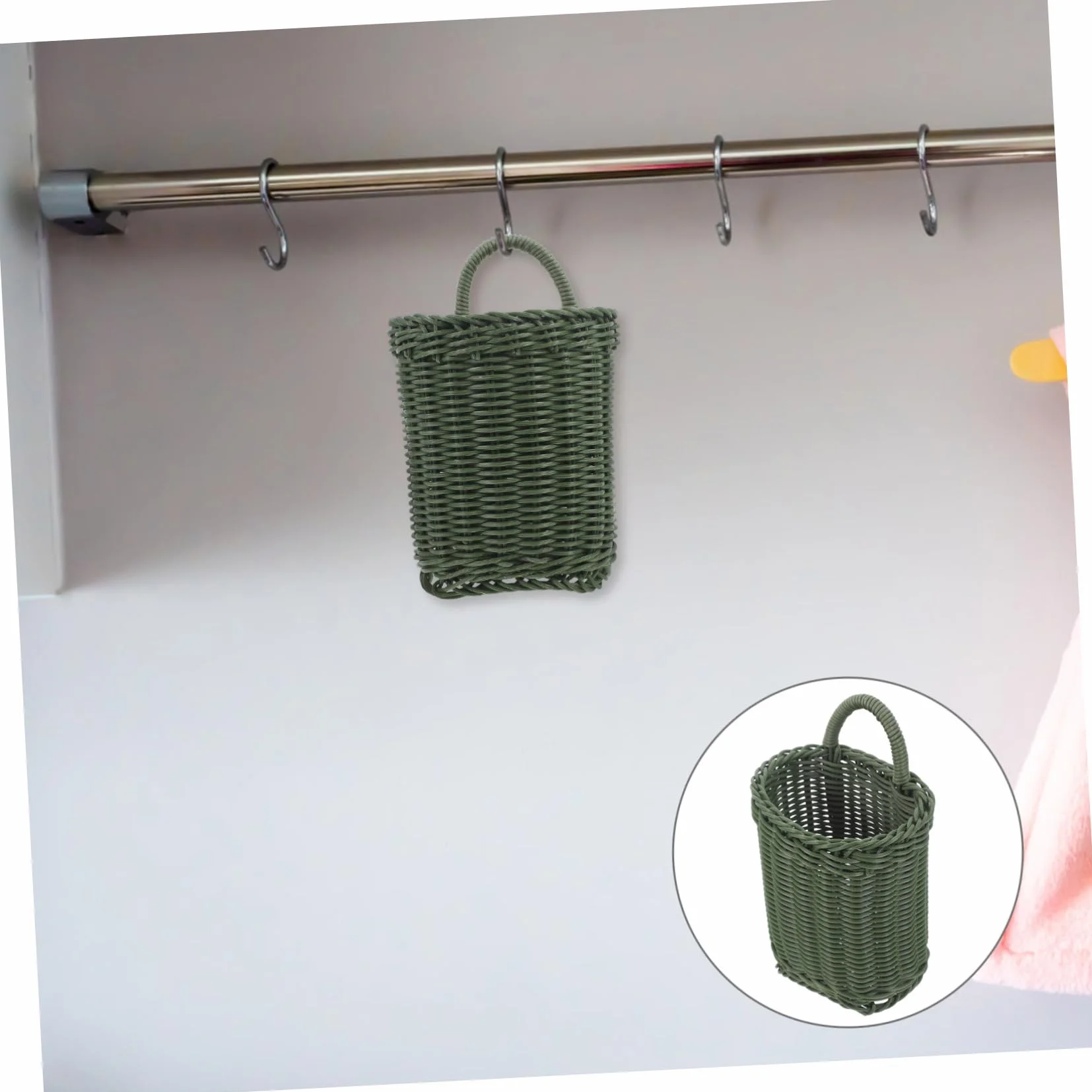 Koszyk Rattanowy Ścianę Do Przechowywania Cebuli i Czosnku Stylowy Woven Hanging Basket Do Organizacji Kuchni i Dekoracji Wnętrz