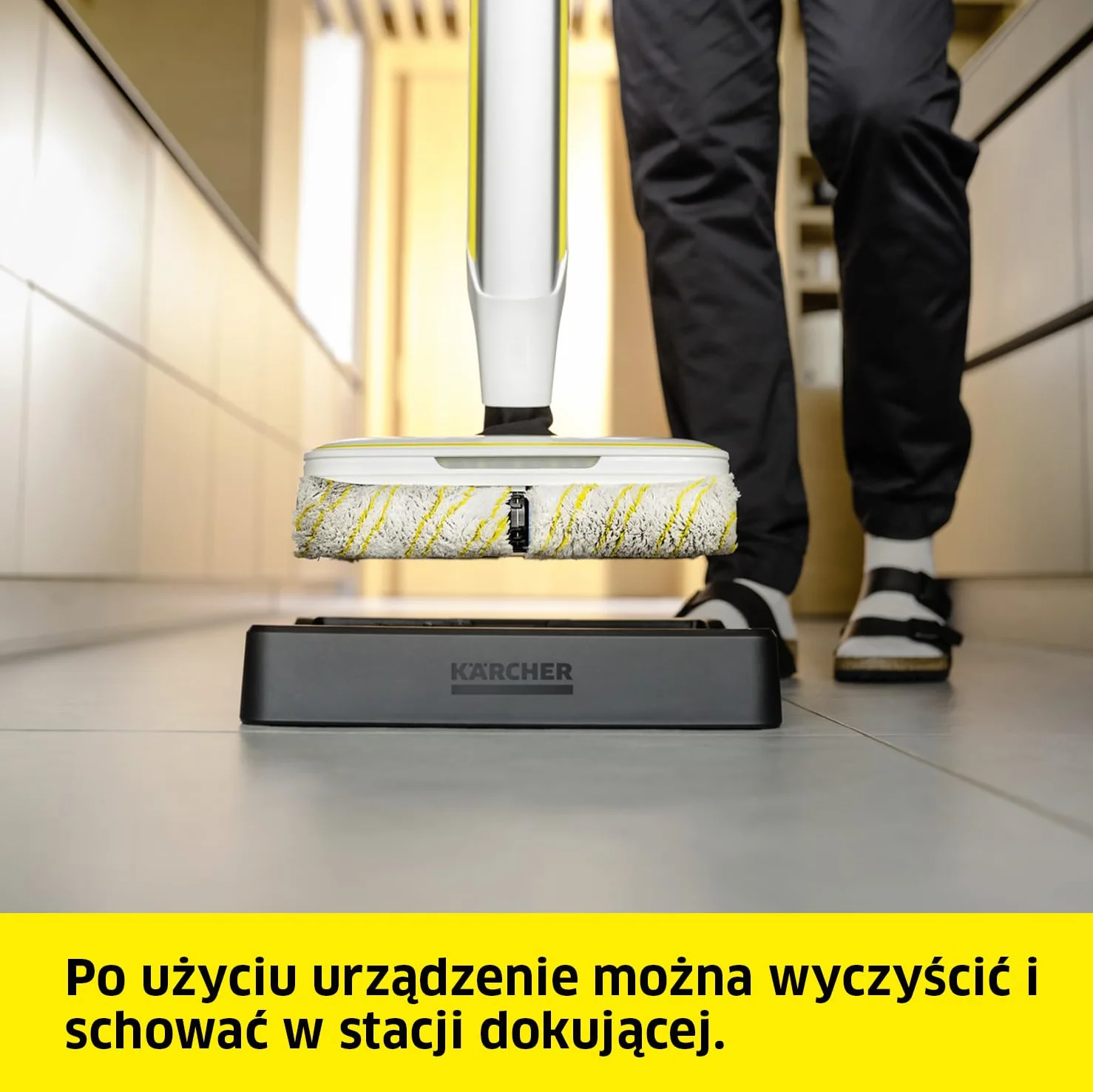 Kärcher mop elektryczny FC 8 Smart Signature Line, bezprzewodowy mop podłogowy z 4 obrotowymi padami z mikrofibry, z aplikacją, czas pracy: ok. 60 min, wydajność powierzchniowa: ok. 230 m²