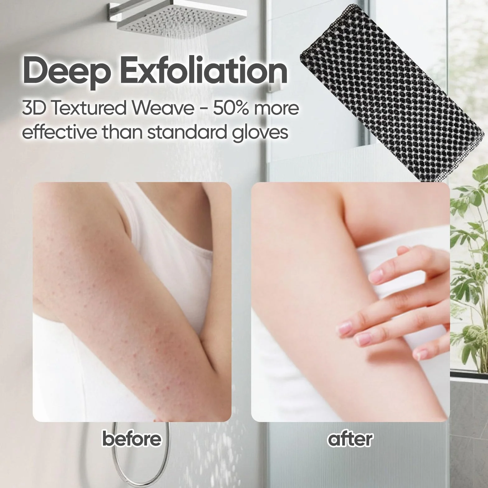 3 pcs japanese exfoliating shower towel | exfoliating towel, Extra-Long | Suitable for Sensitive and Rough Skin