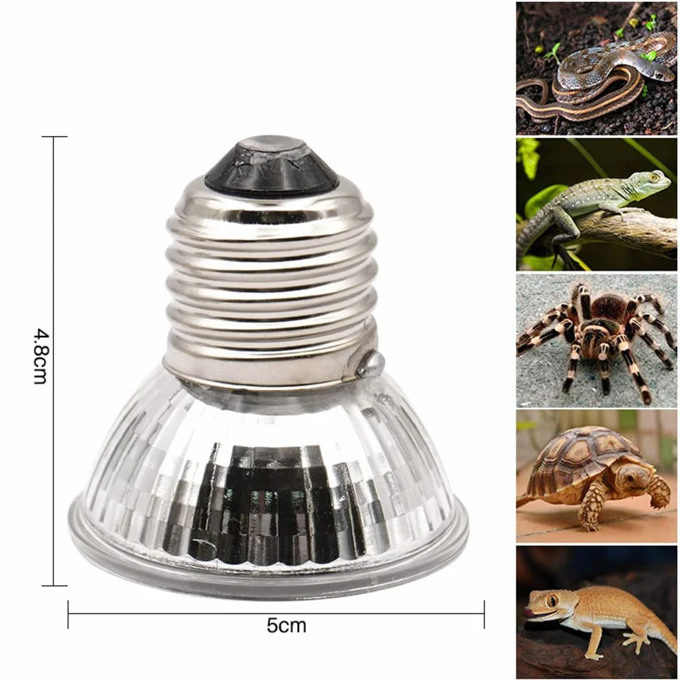 NEWFUN Lampa grzewcza dla gadów żółwi E27 25W 220V UVA UVB pełne spektrum ściemniana