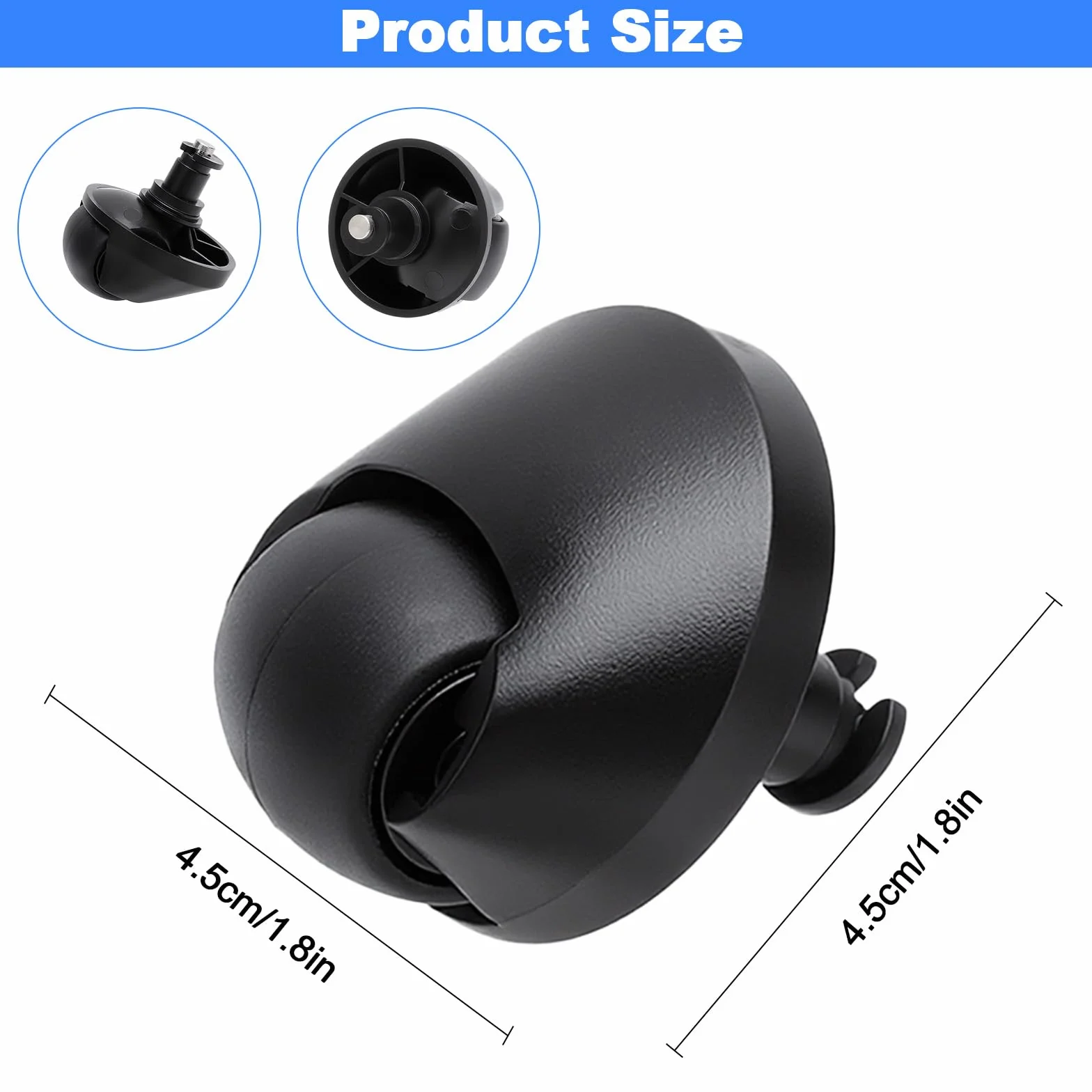 Koło przednie, Silent Wheel, Cicha opona, Koło dla Dreame D9/L20 Ultra/L40 Ultra/L10s Pro Gen2/L10s Pro Ultra Heat/L10s Pro Ultra/X40 Ultra/X40 Master/L40 Ultra AE4/D9 Max Gen 2/L10s Plus/L10pro/D10s