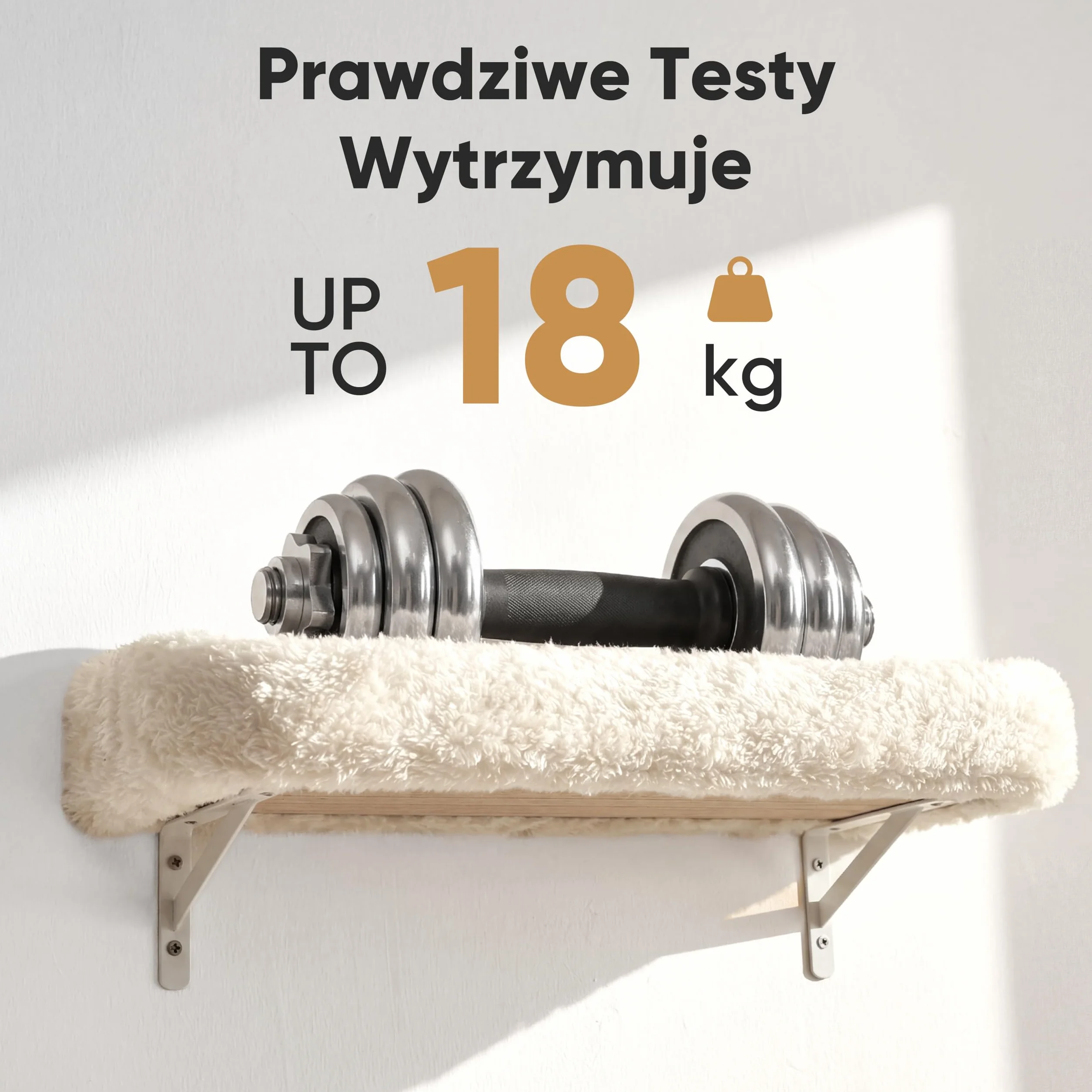 FUKUMARU Półki Ścienne dla Kotów, Stabilne i Bezpieczne, 4 w 1, Duży Zestaw Mebli dla Kotów, Drewniane, Wspinaczkowe, z Drapakiem, Pasuje do Różnych Powierzchni Ścian, Beżowe