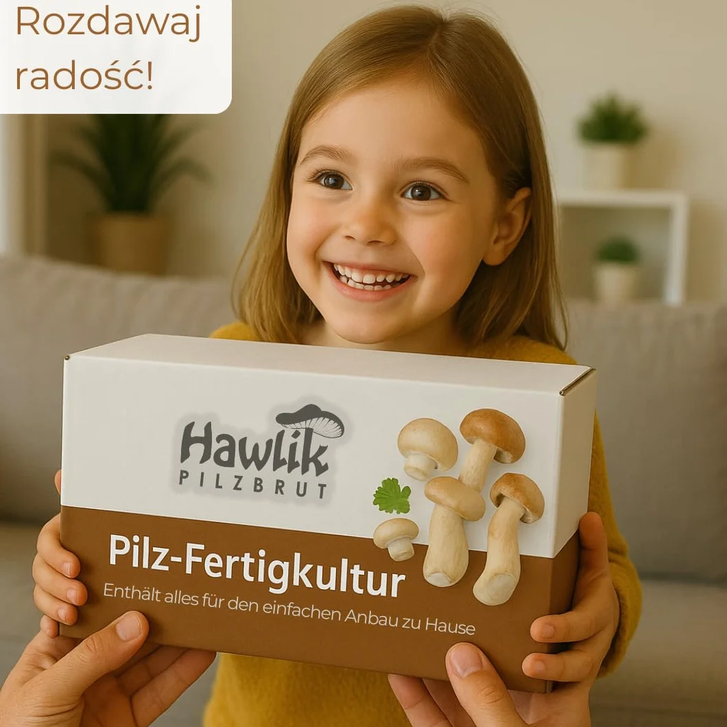 Hawlik Pilzbrut grzybnia - małe kamienne grzyby kultura grzybów do samodzielnej uprawy - zestaw do uprawy grzybów - uprawa grzybów to dziecinnie prosta - zestaw do uprawy grzybów w domu, Klein Braun