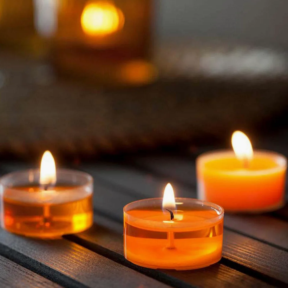 Spaas 24 Scented Clearlights, Tealights in Transparent Clear Cup, 4.5 Hours, Sparkling Times
