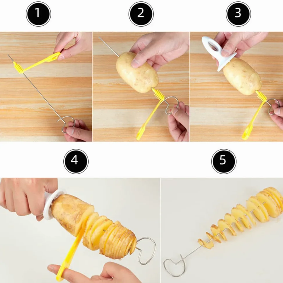 Spiral Virut Cutter, Spirala do ziemniaków, Cutter do wieży ziemniaczanej, odpowiedni do owoców, ziemniaków, wiórków tornado, ogórków itp