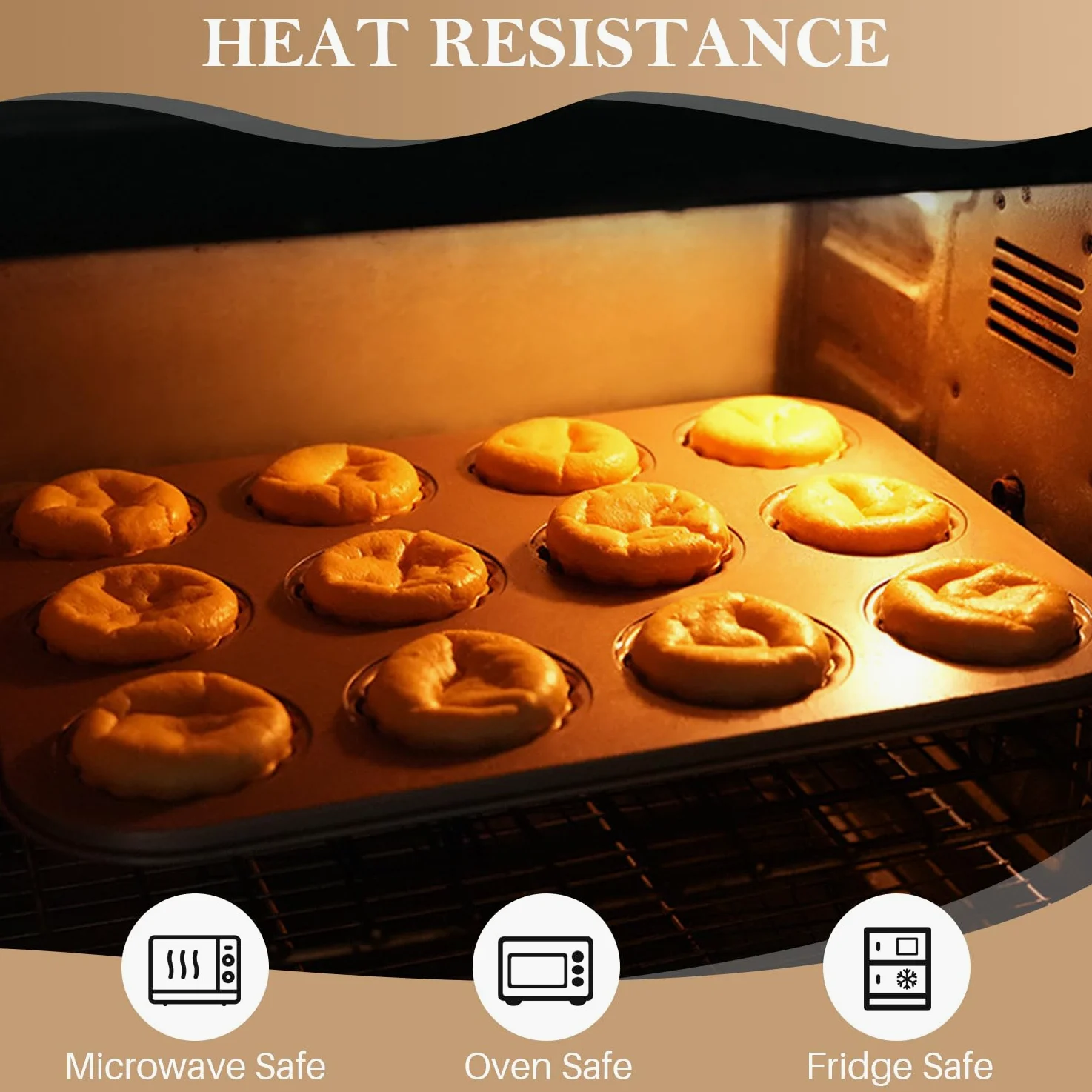 Nonstick Madeleine Pan, 12 Cavity Madeleine Cookies Trays Baking Pan Mold for Oven Baking, Warp Resistants Shell Shape Madeleines Mold Cake Pans