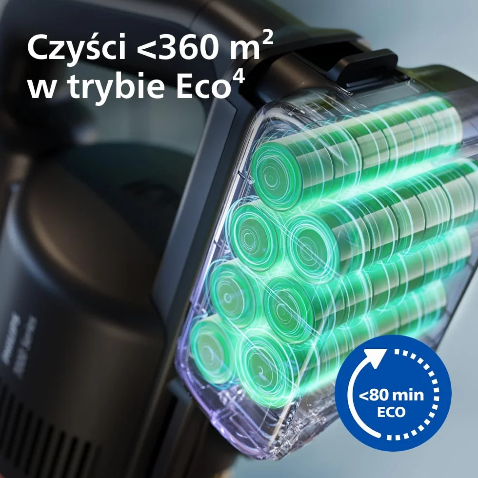Philips SpeedPro Max Bezprzewodowy Odkurzacz Pionowy 7000 Series, Do Sierści Zwierząt, Mocne Ssanie 360°, Maks. 80 min, Bez Plątania, Do Dywanów i Twardych Podłóg, 4 Narzędzia LED (XC7065/01)