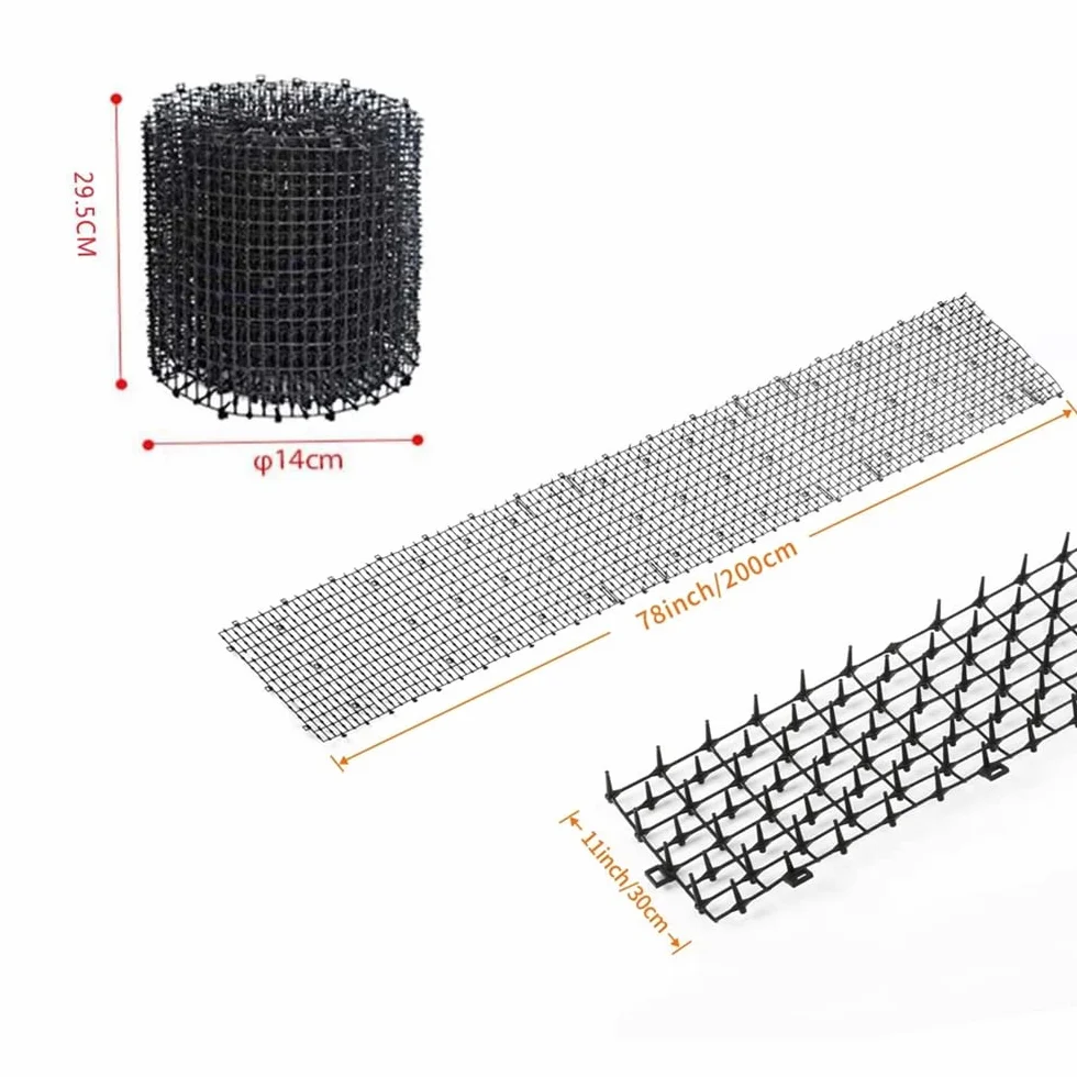 Mata odstraszająca koty i psy 200x28 cm z siatką ochronną, 8 kotwic U