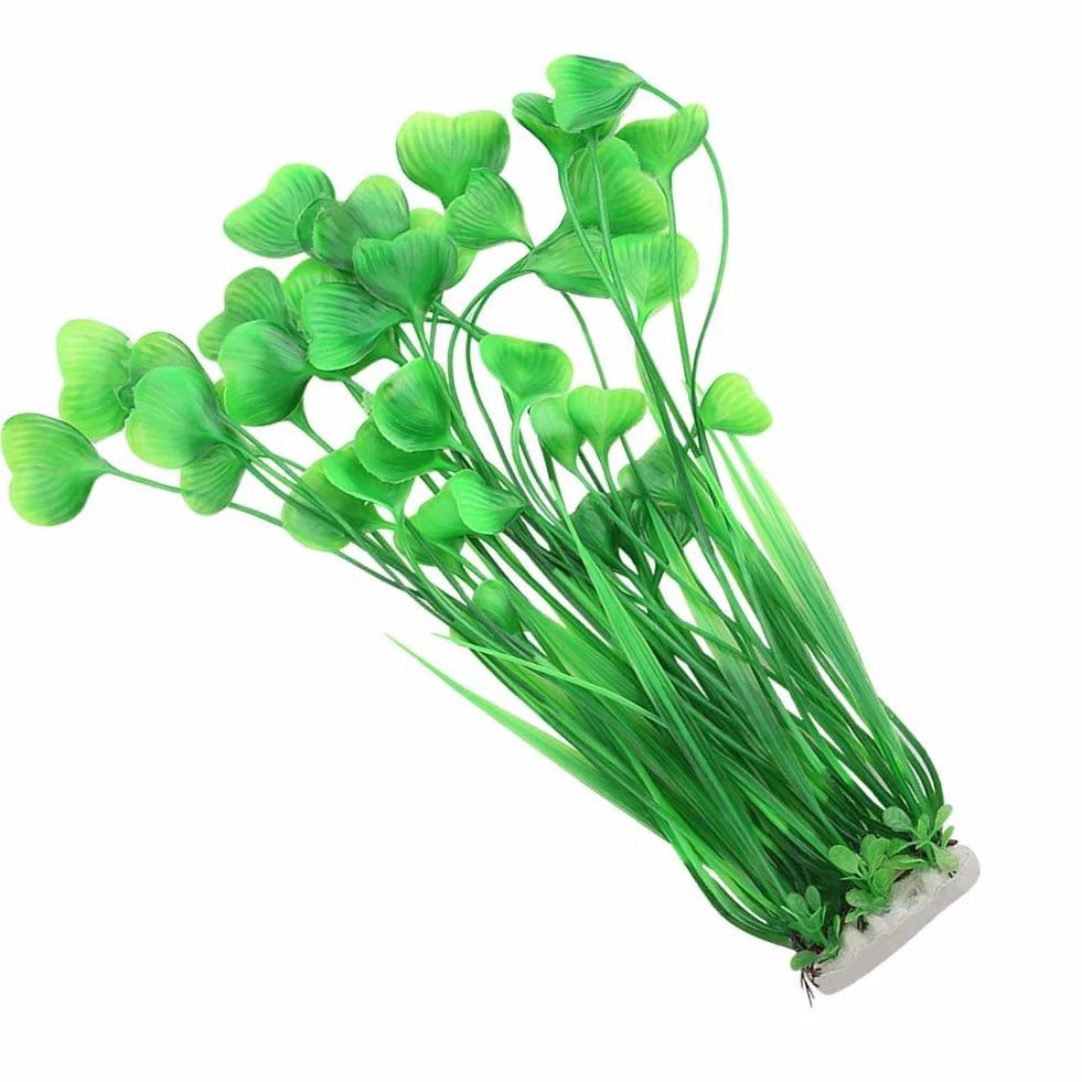 Akwarium Sztuczne Rośliny Wodne Plastikowe Realistyczne Trawa Ornament Dekoracje Zielony