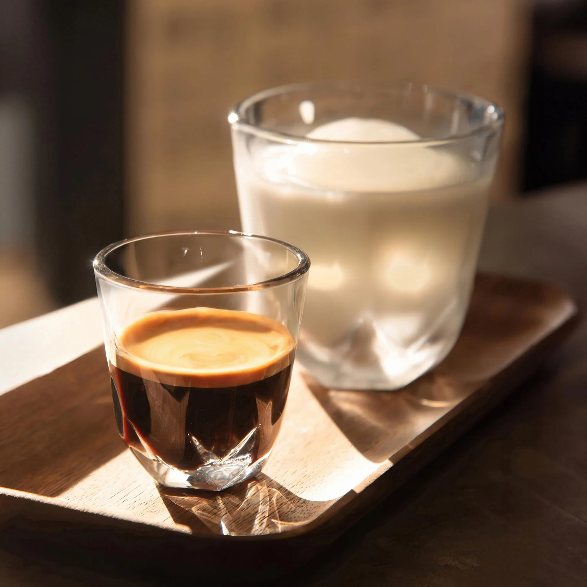 WACACO Stellar Filiżanki do espresso, zestaw 2 filiżanek do kawy, 1 x 60 ml i 1 x 200 ml, szklanka sodowo-limonkowa, ośmiostronny design, kubek do kawy do espresso, latte, cappuccino, mokka