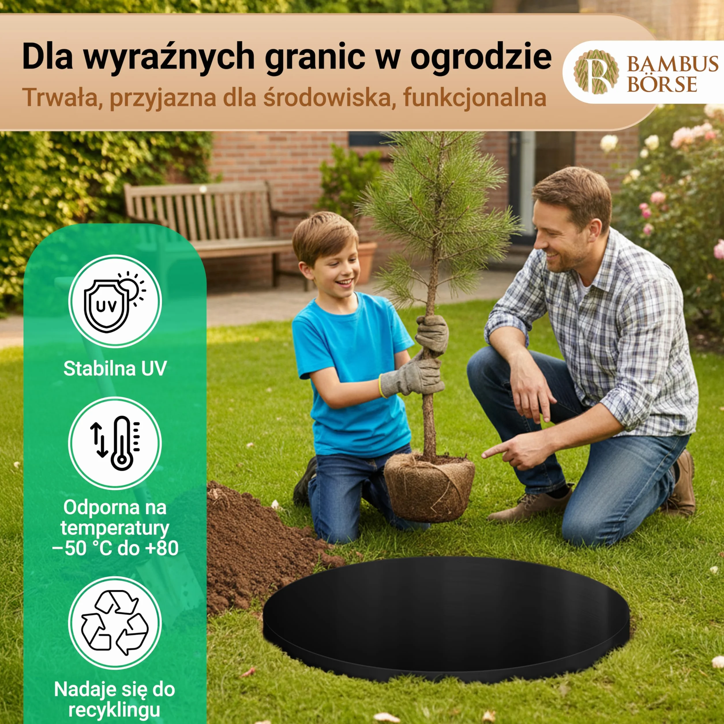 Ogranicznik korzeniowy Bariera kłącza grubość 2 mm, wysokość 70 cm, długość 7 metrów i szyna zamykająca