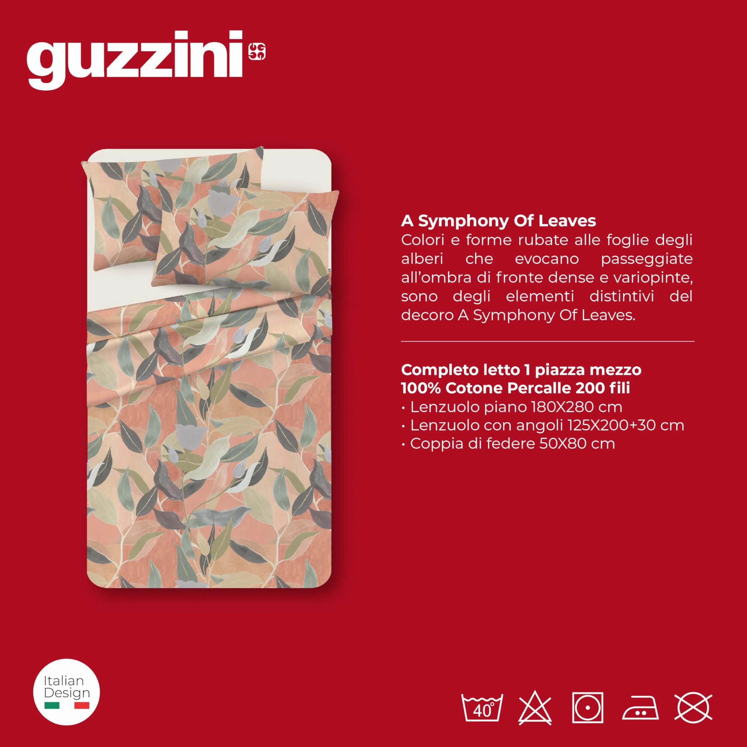 GUZZINI Classic - komplet pościeli bawełnianej perkalowej z prześcieradłem na łóżko queen size 180 x 280 cm + 1 prześcieradło z gumką, pokrowiec na materac na łóżko podwójne 125 x 200 cm, materac 30