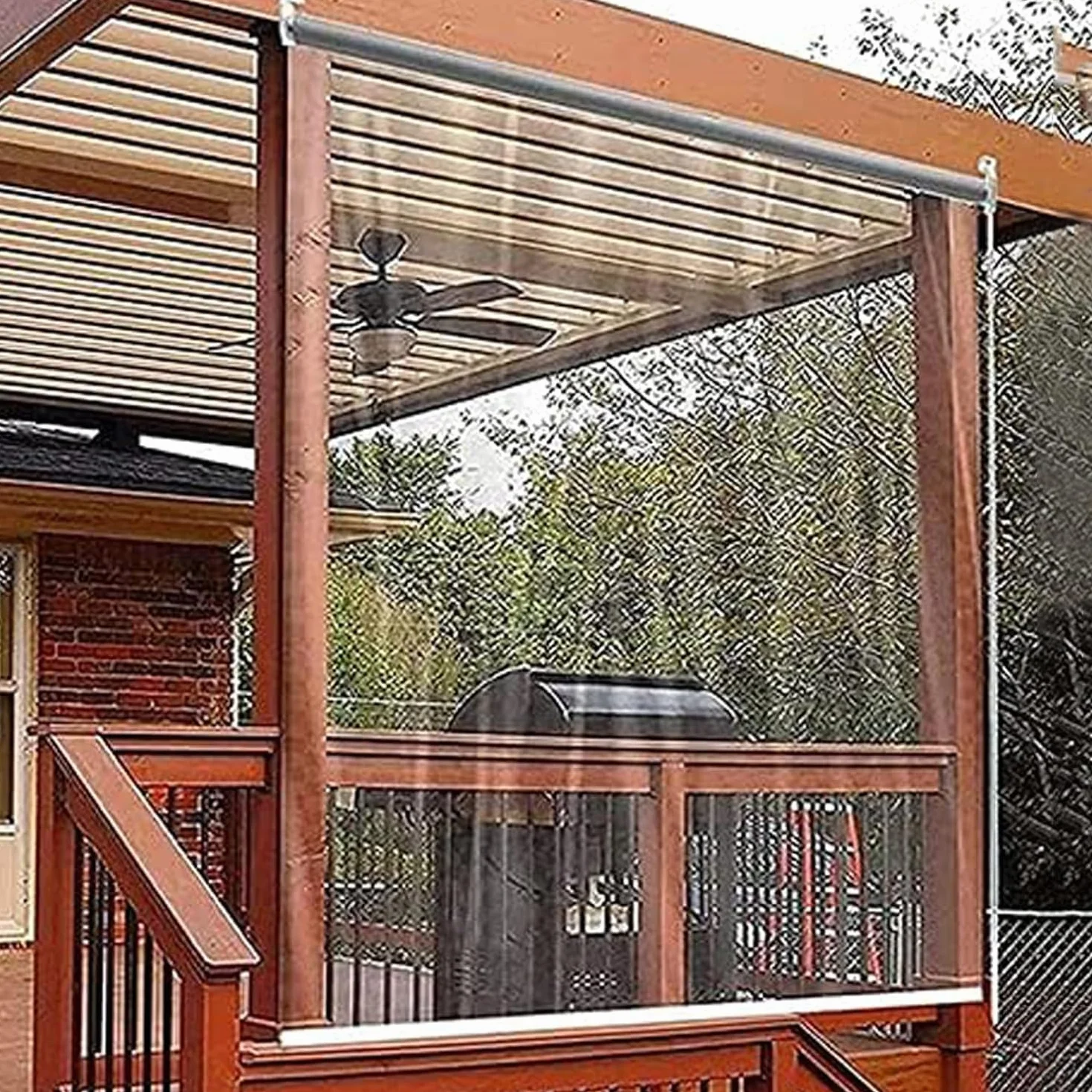 Przezroczyste rolety z PCW, grube 0,5 mm, plastikowe, wodoodporne, przezroczyste, zwijane żaluzje do ogrodu, na balkon, drzwi patio, pergolę, rolety do okien wewnętrznych, z okuciami, szer. x wys