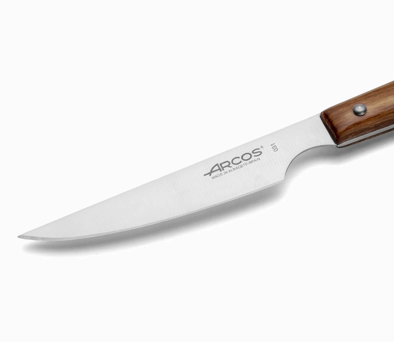 Arcos Table nóż - nóż do steków nóż stołowy nóż stołowy nóż stołowy - ostrze Nitrum stal szlachetna 110 mm - uchwyt ręczny opakowanie drewno kolor brązowy