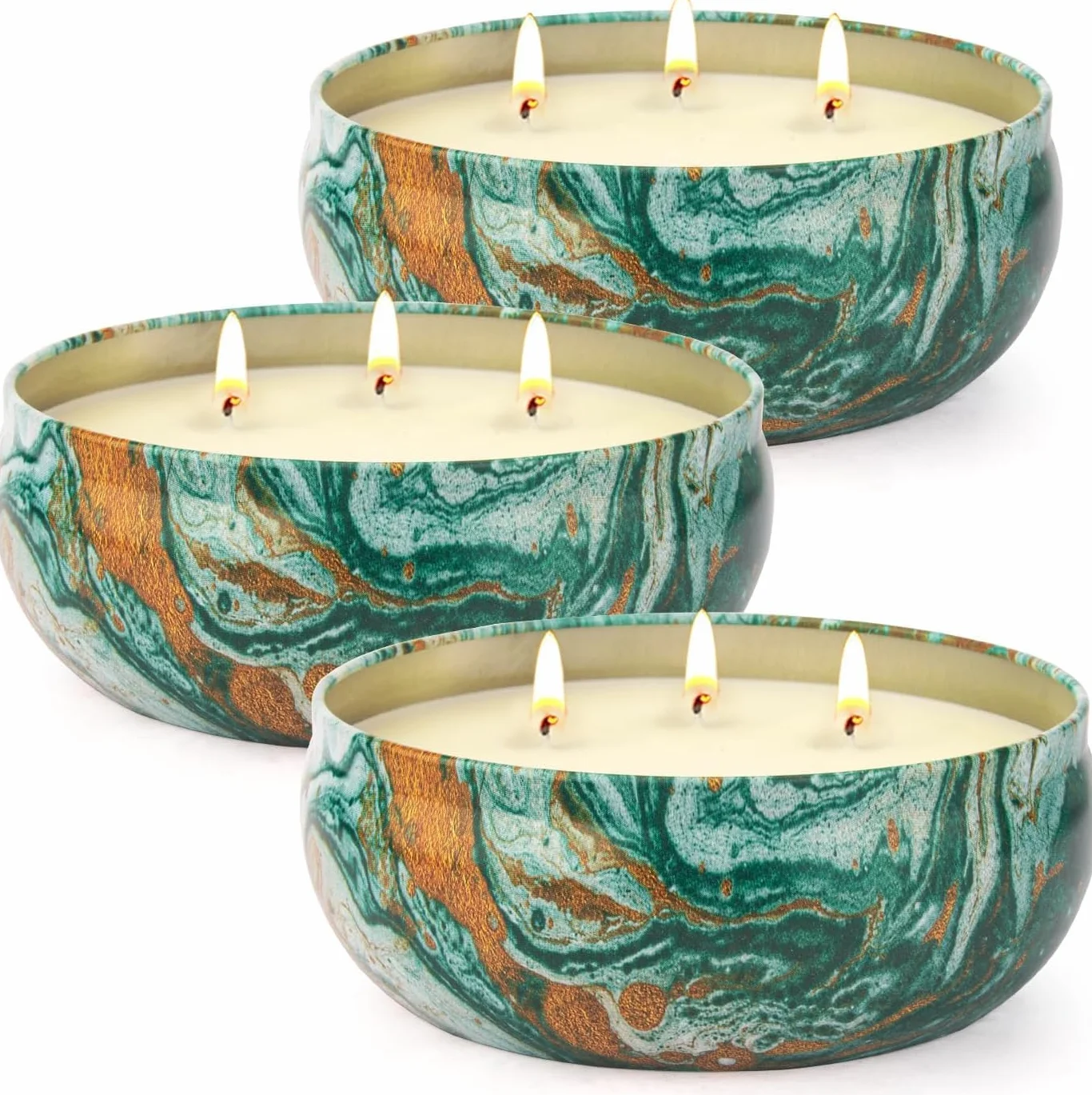 Citronella świece outdoorowe duże – 3 x 14 oz 3-knot świeca kempingowa pali się do 270 godzin, naturalny wosk sojowy, świeczka Lemograss do użytku na zewnątrz, do ogrodu, na balkon, taras, lato