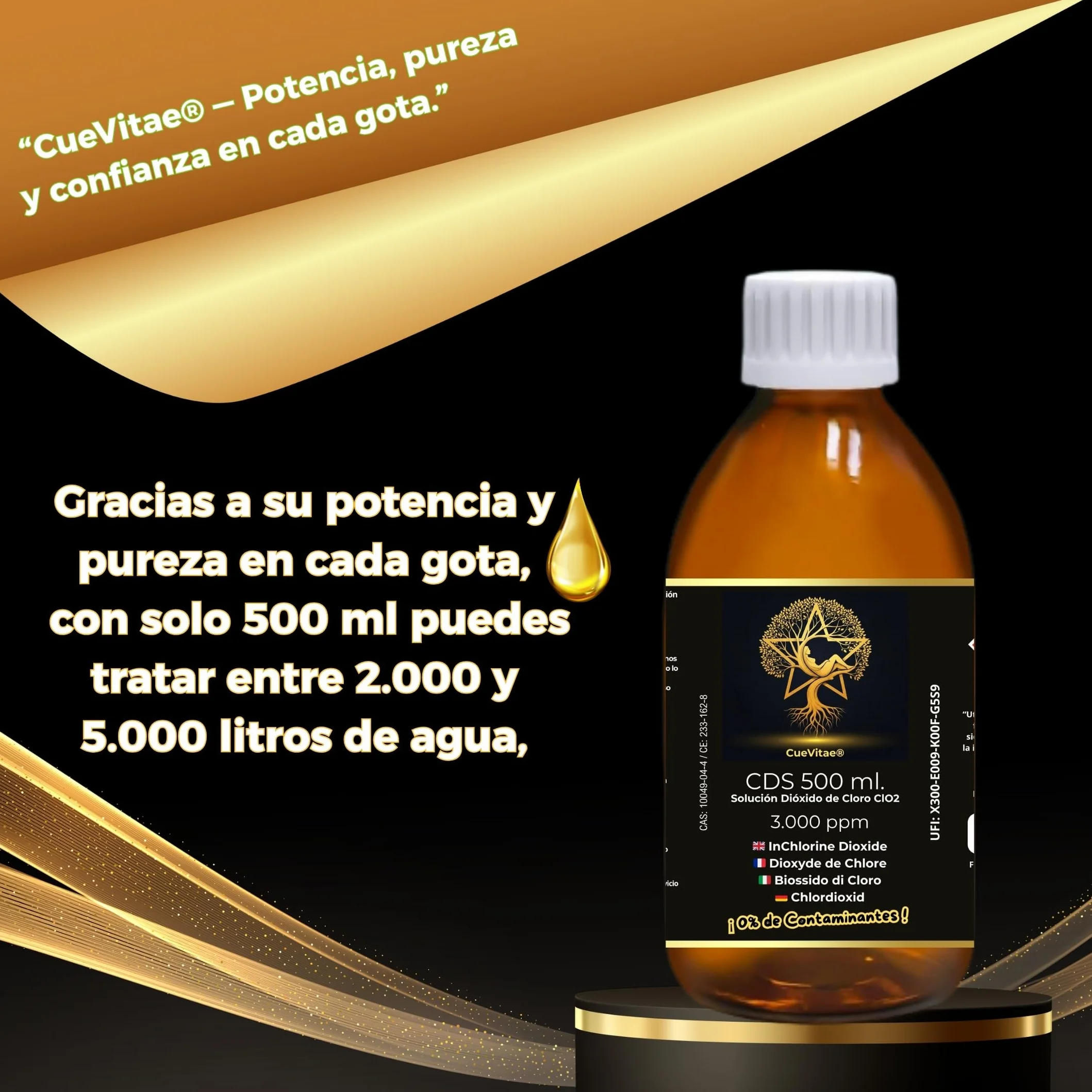 CDS/CDL 3000 PPM (500 ml) | Ostatnia produkcja | Produkt już aktywowany, gotowy do dozowania | W tym pojemnik z miarką | Opakowanie z antypromieniacyjnym szkłem bursztynowym