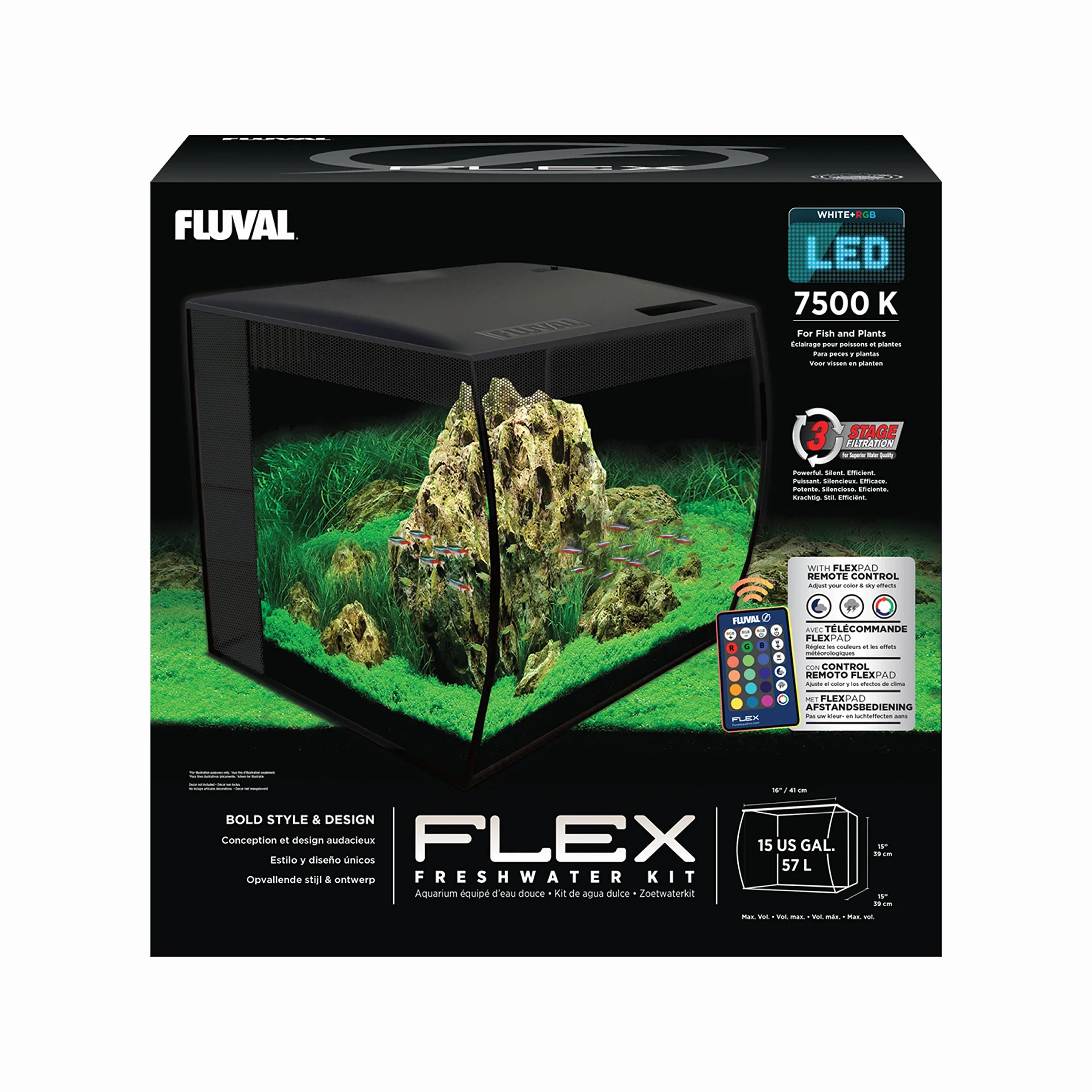 Fluval Flex L Akwarium 57 L Czarny