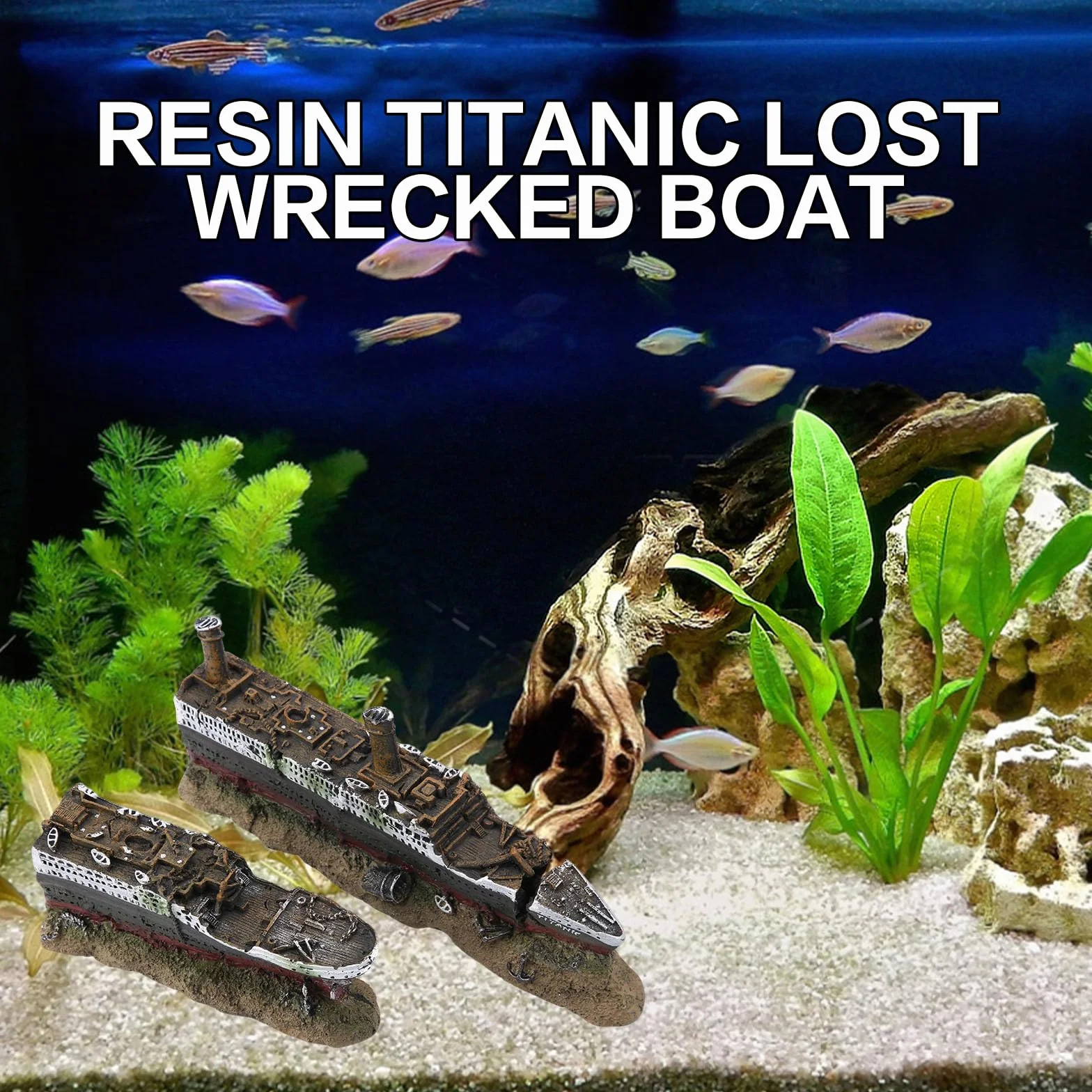Titanic Model Wraku Statku Dekoracja Akwarium Ornament Ozdoby