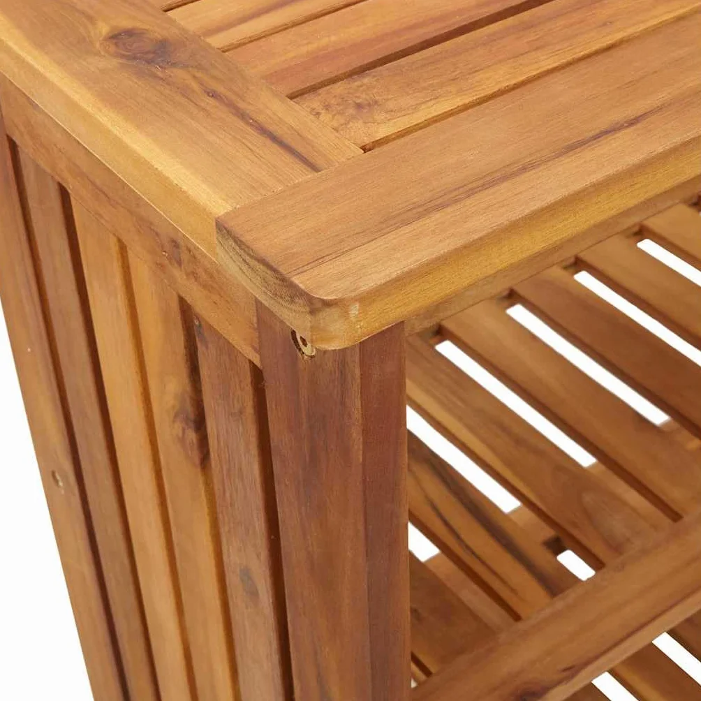 vidaXL Szafka ogrodowa Naturalny 75 x 35 x 70cm Lite Drewno Akacji, Nowoczesna szafka ogrodowa z akacji, przechowalnia narzędzi, solidne drewno, odporna na warunki pogodowe