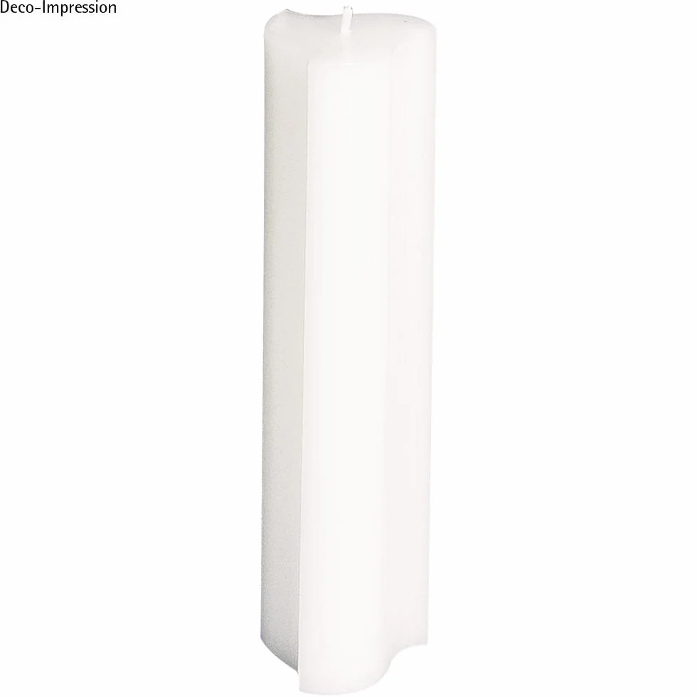 Rayher 3119200 świeca pieńkowa, biała, okrągła, długość 25 cm, Ø 6 cm, 100% parafina, znak jakości RAL, okrągła świeca, świeca do chrztu, świeca komunijna, surowe świece do ozdabiania i majsterkowania