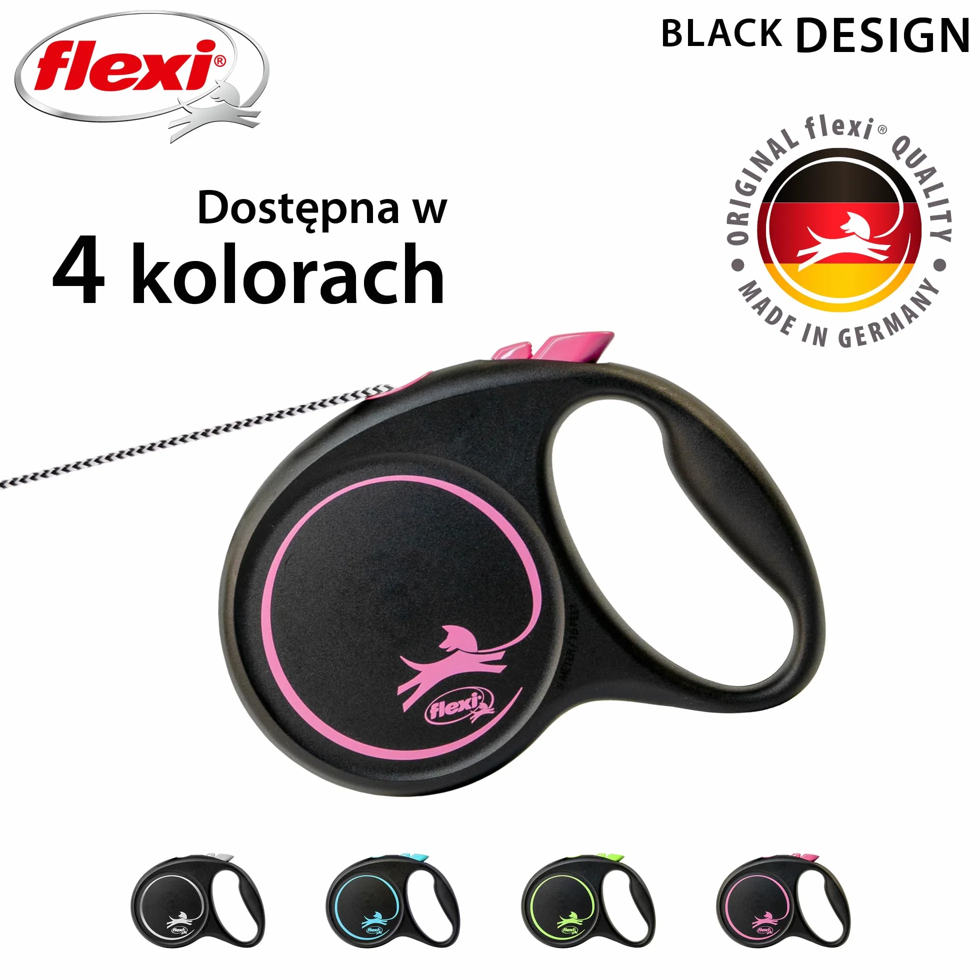 Flexi smycz automatyczna M 5m różowa