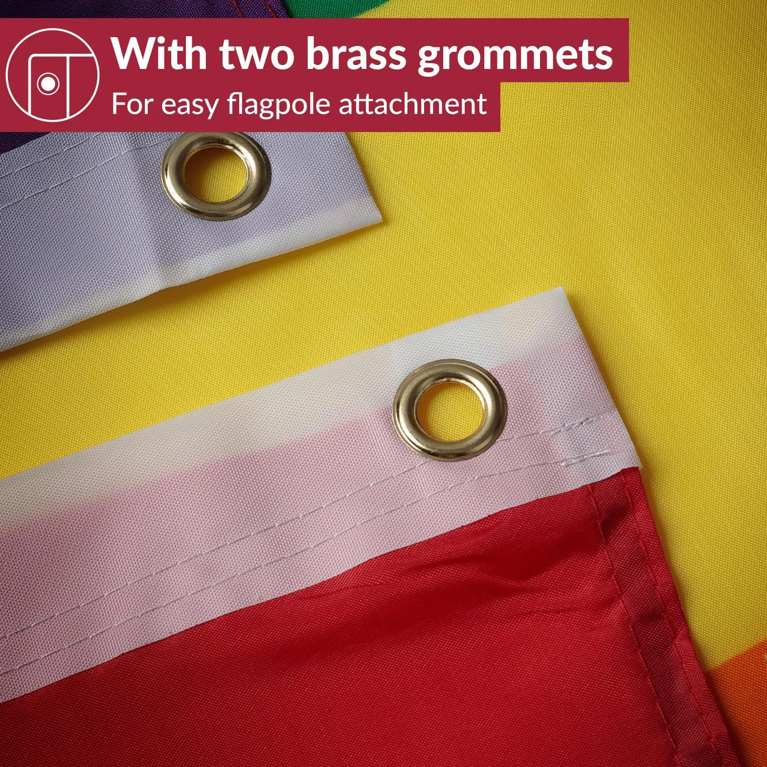 PHENO FLAGS Tęczowa flaga 90 x 150 cm - Peace - wyjątkowo odporna na warunki atmosferyczne, z mosiężnymi oczkami, 100% poliester, solidne podwójne szwy i żywe kolory - symbol pokoju