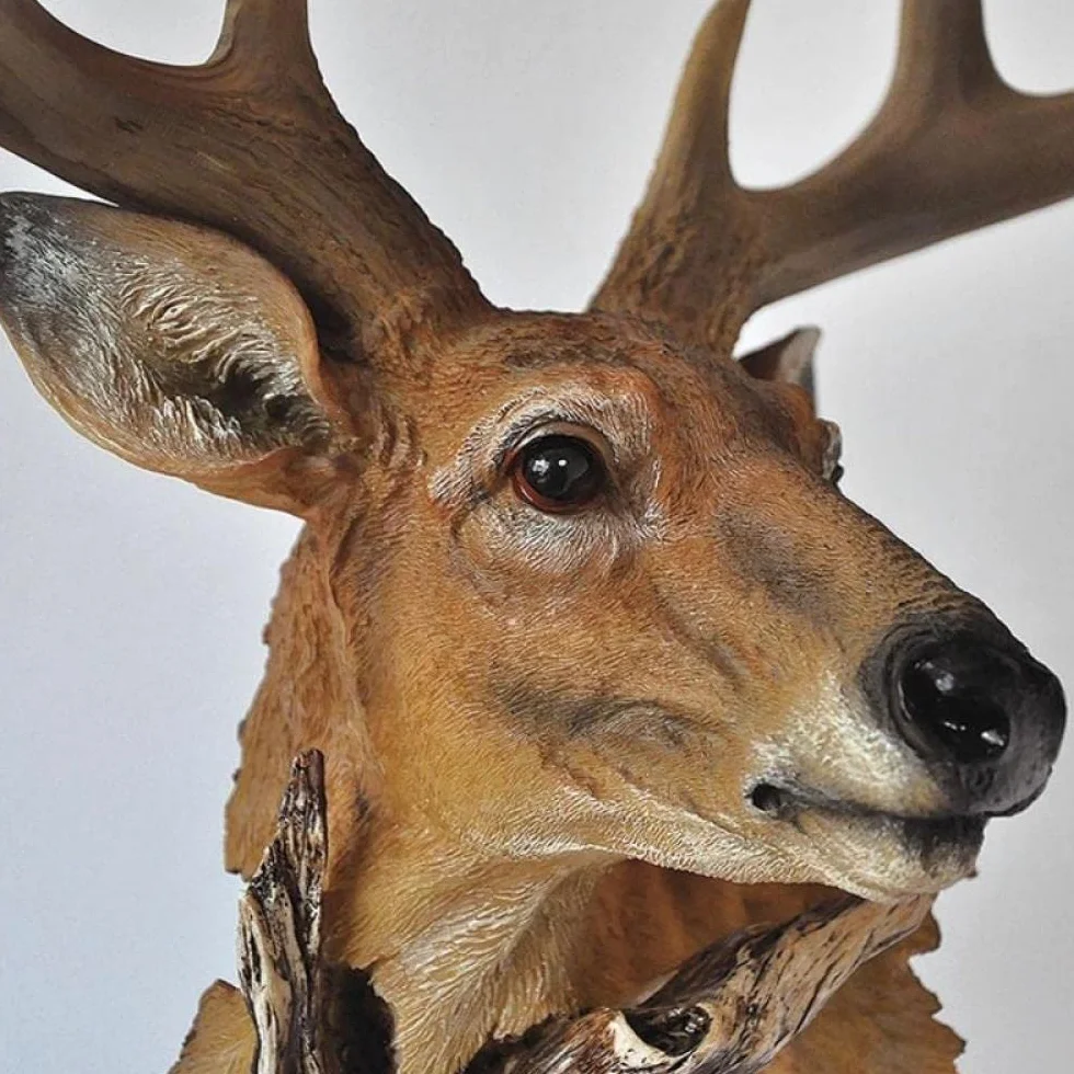 Statuarzeźba Głowy Jelenia Rzeźba Na Biurko Figurka Zwierzątka Miniatura
